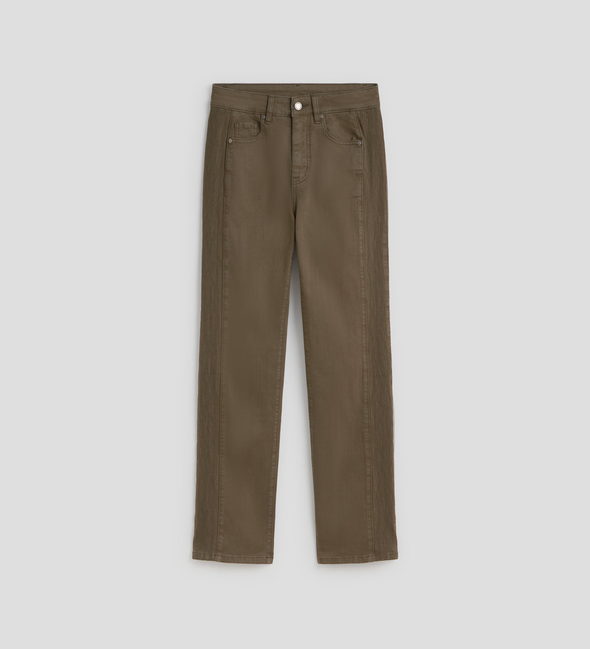 Pantalon slim broderie latérale