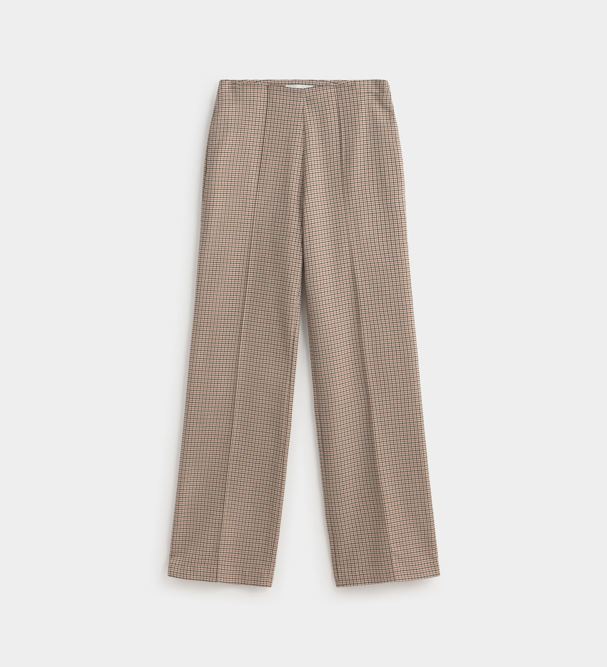 Pantalon droit imprimé à carreaux