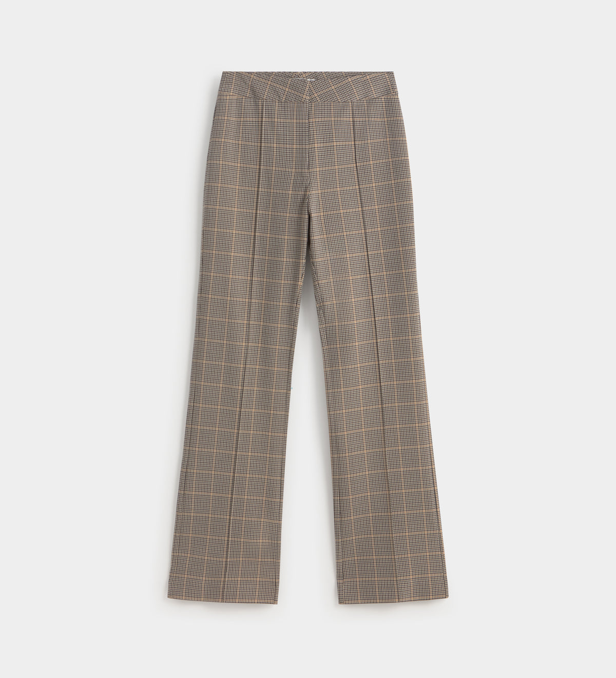 Straight checked trousers