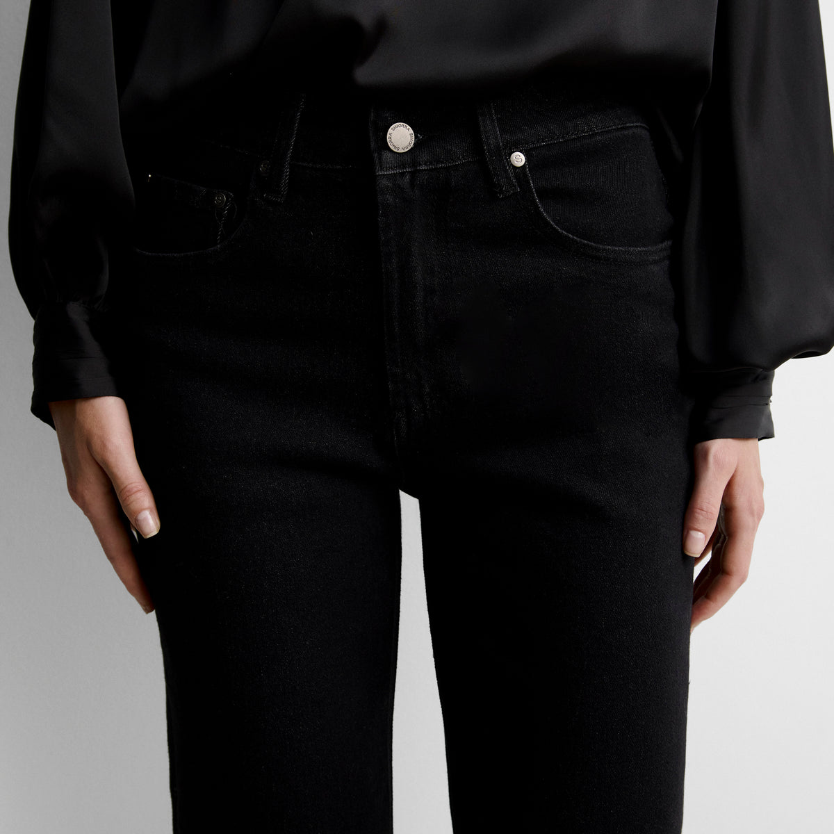 Pantalón recto sarga algodón