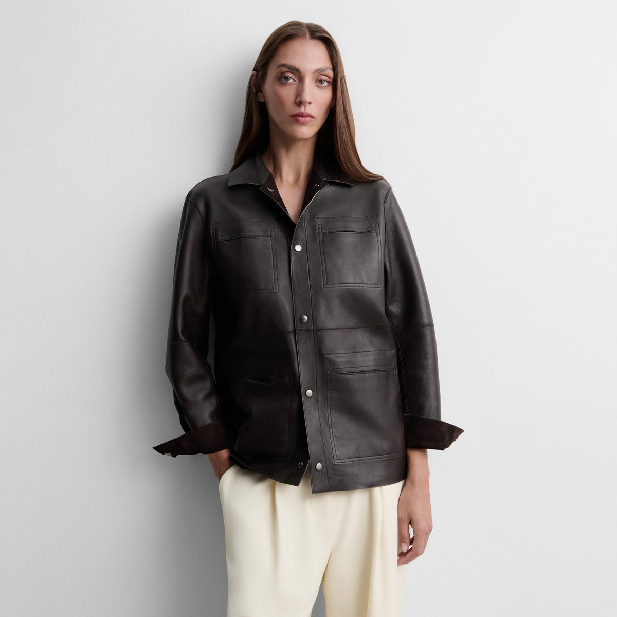 Sobrecamisa napa reversible