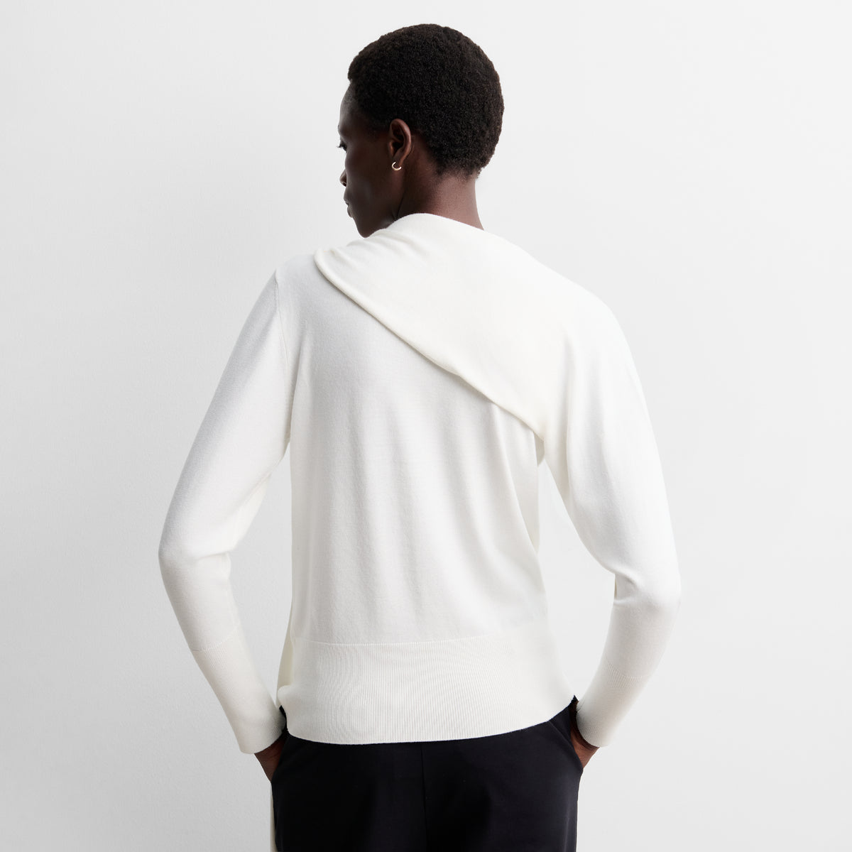 Sweater with scarf collar