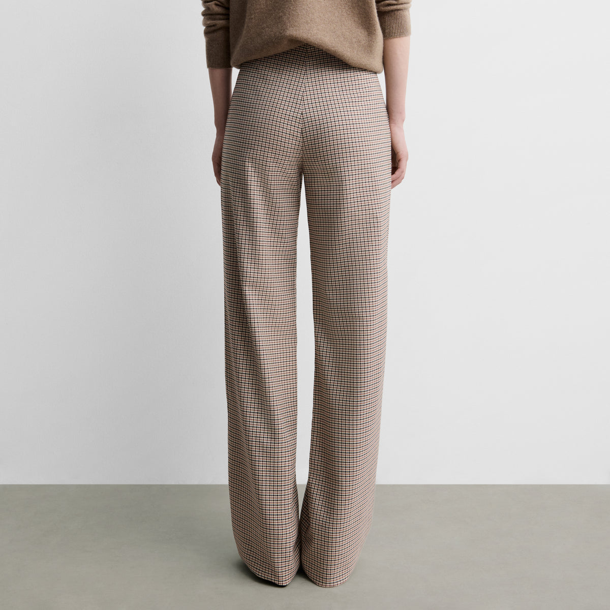 Pantalon droit imprimé à carreaux