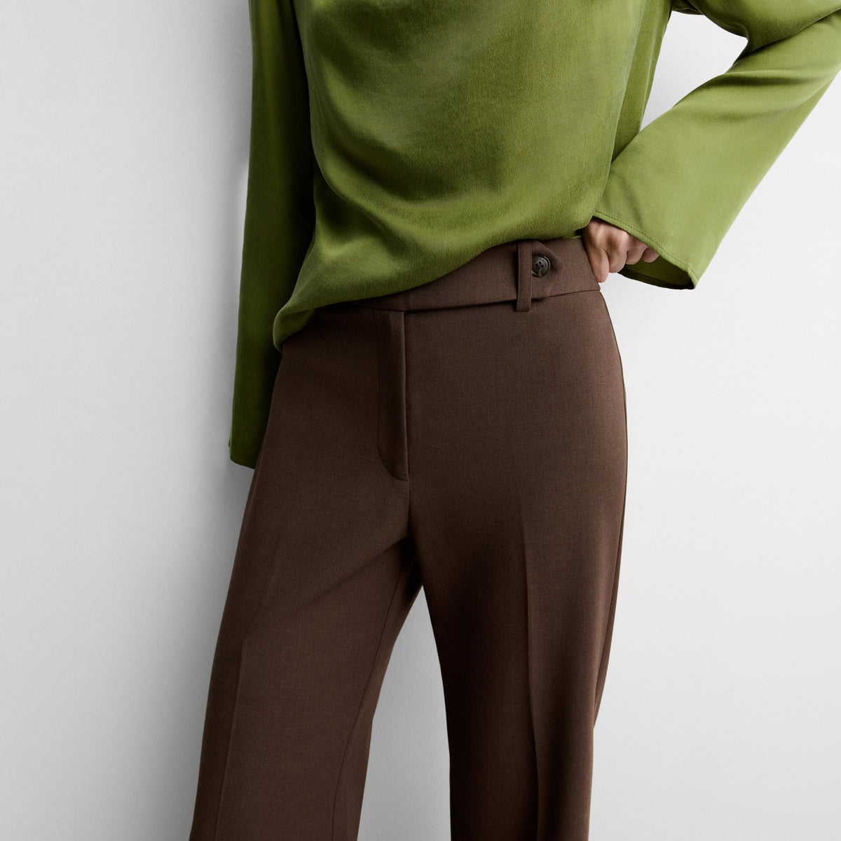 Long flared trousers