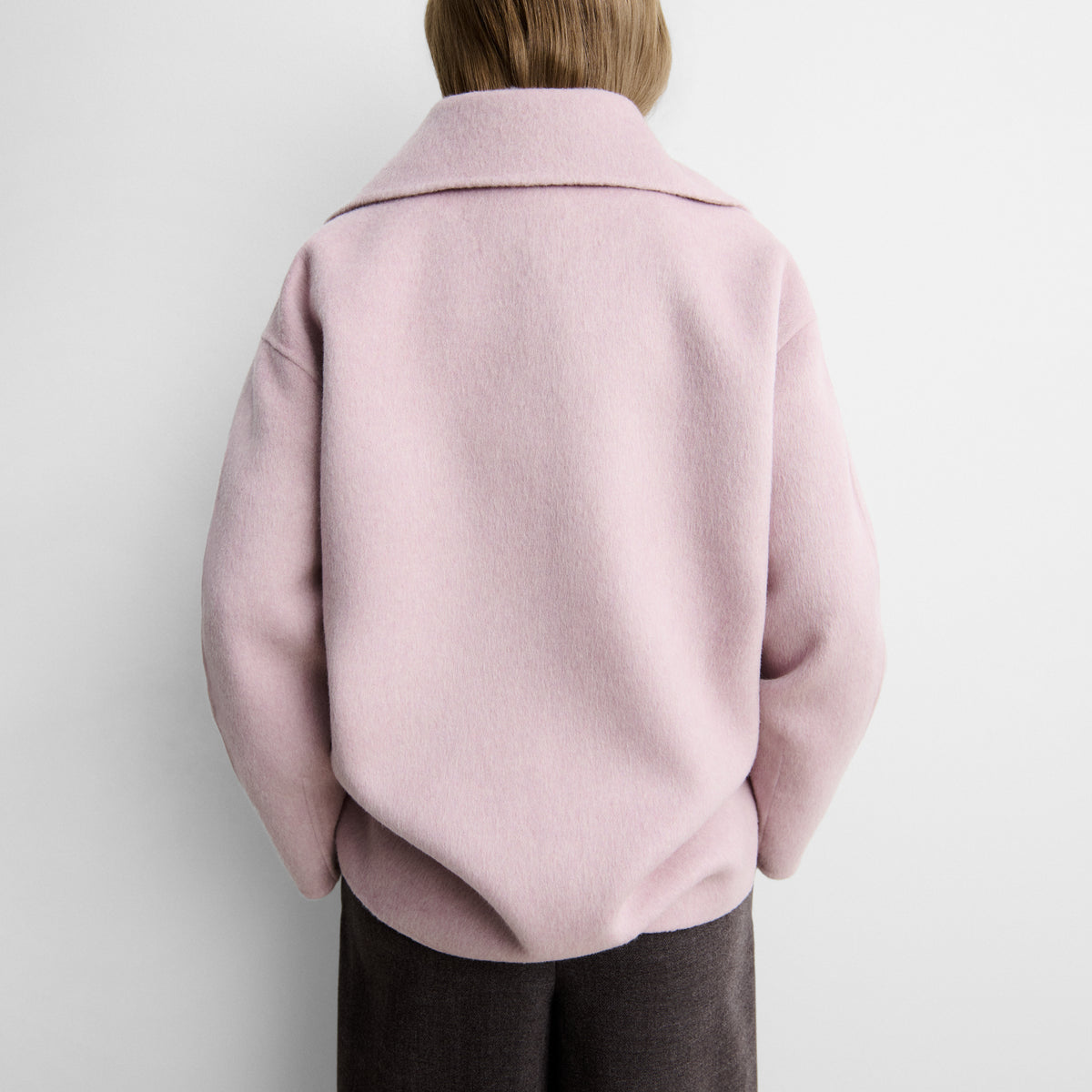 Double-faced wool long jacket