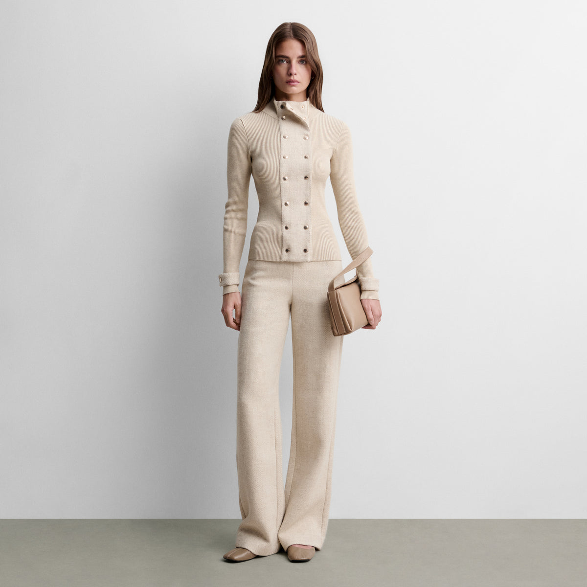 Pantalón recto tweed