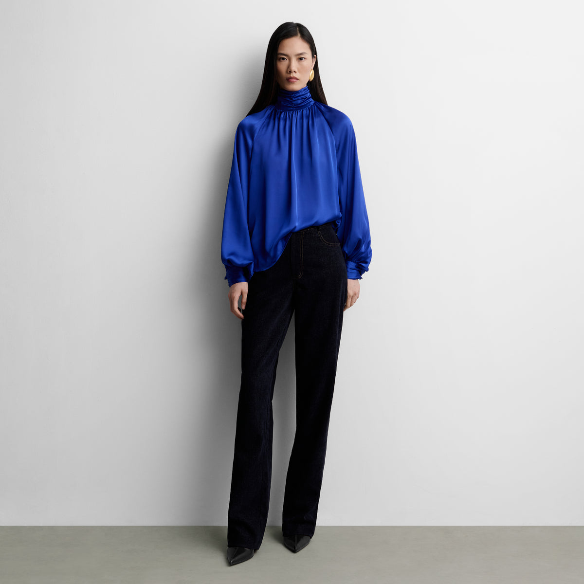 Blusa fluida satinada