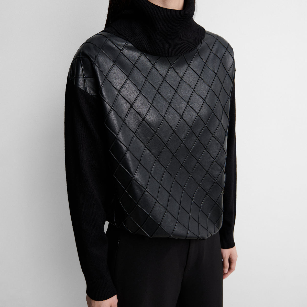 Pull bimatière à losanges