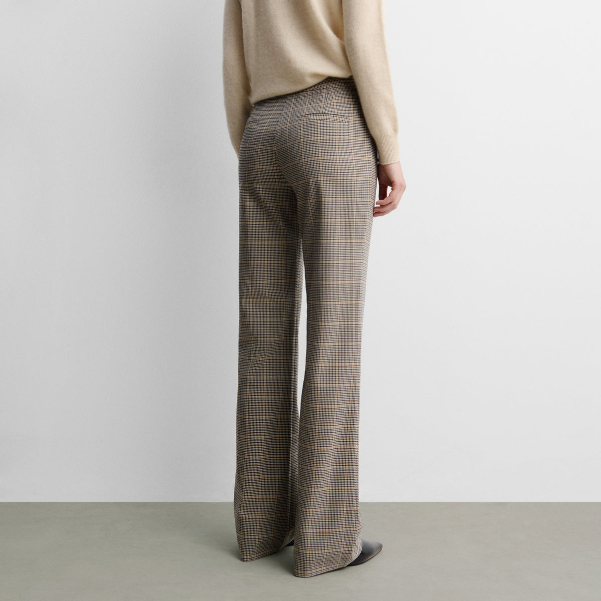 Straight checked trousers