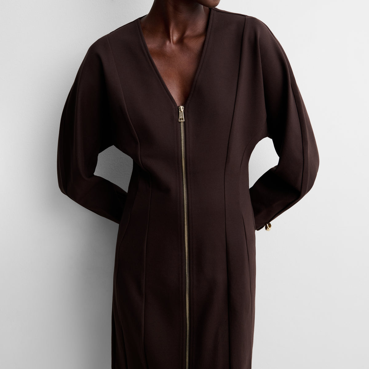 Vestido midi cremallera