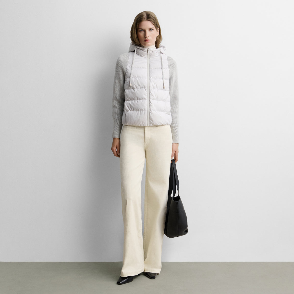 Short two-material parka