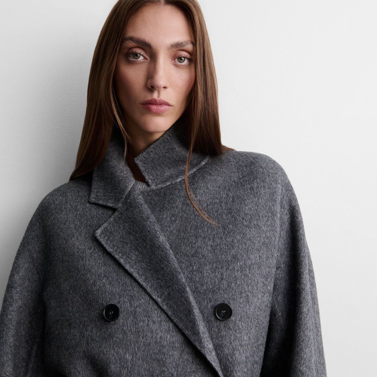 Long double-breasted coat