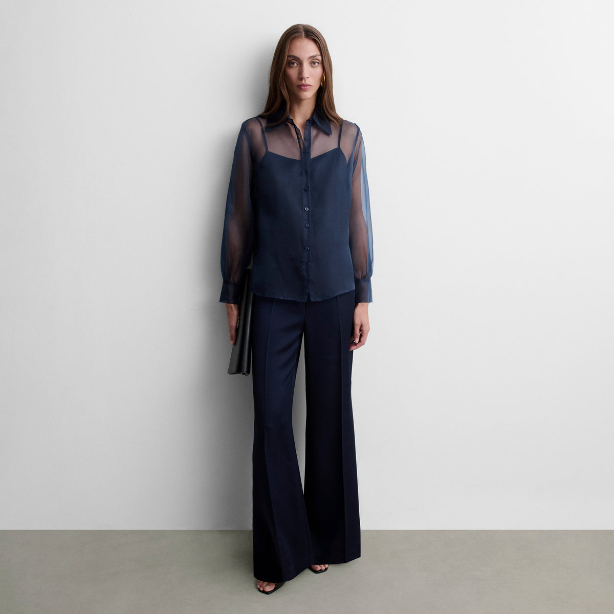Pantalon évasé taille haute