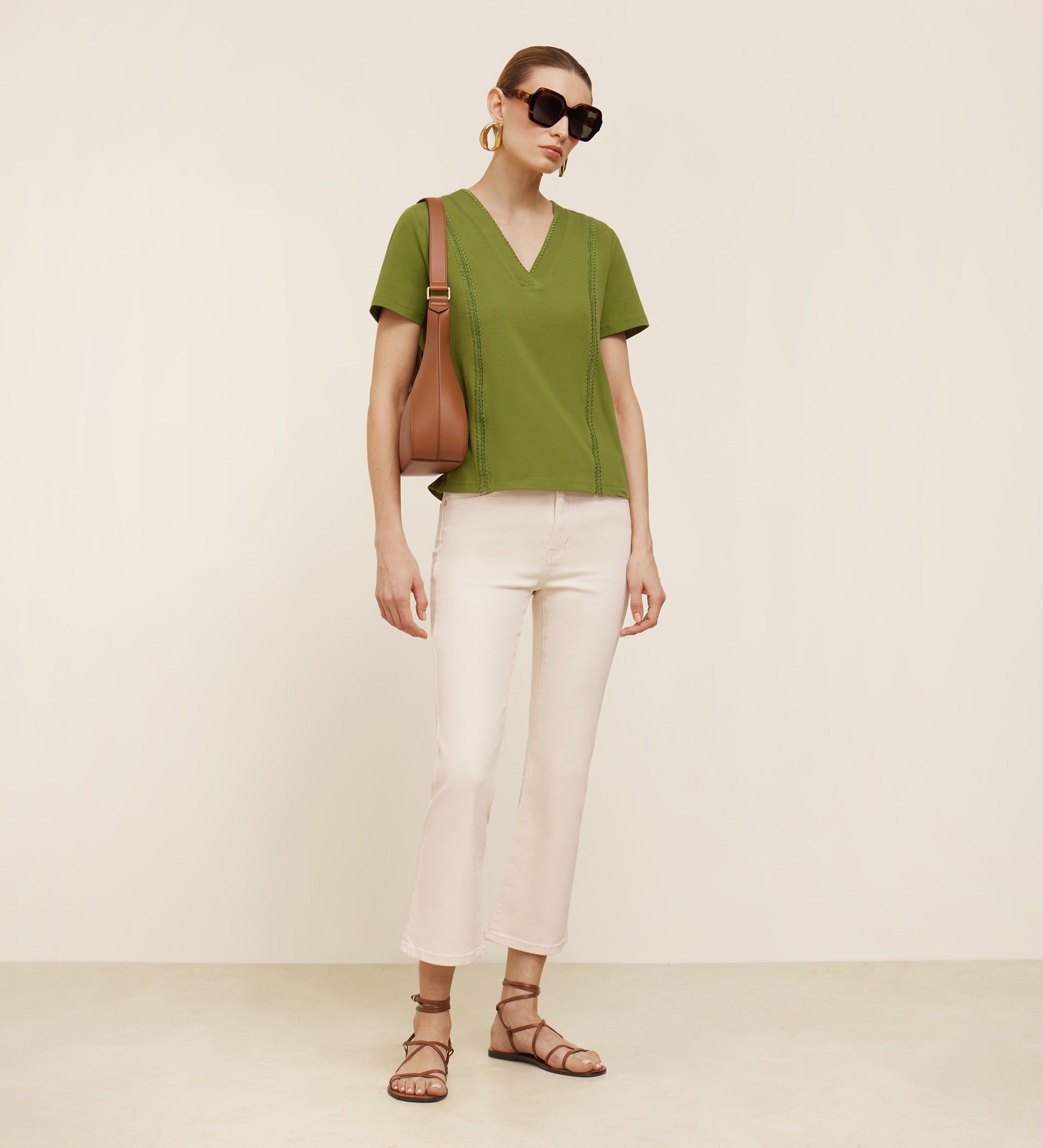 Pantalon court évasé