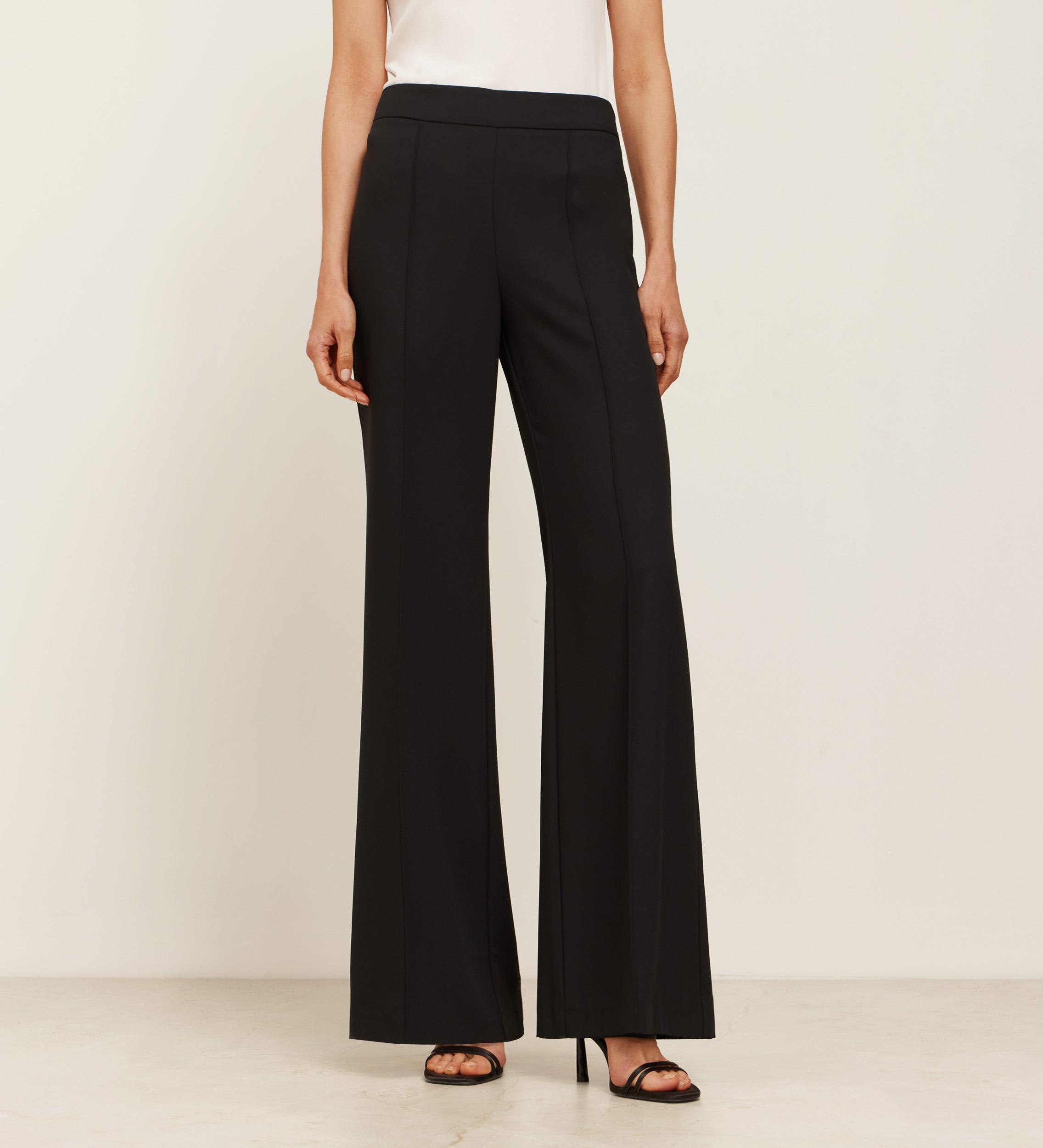 Flared crepe pants