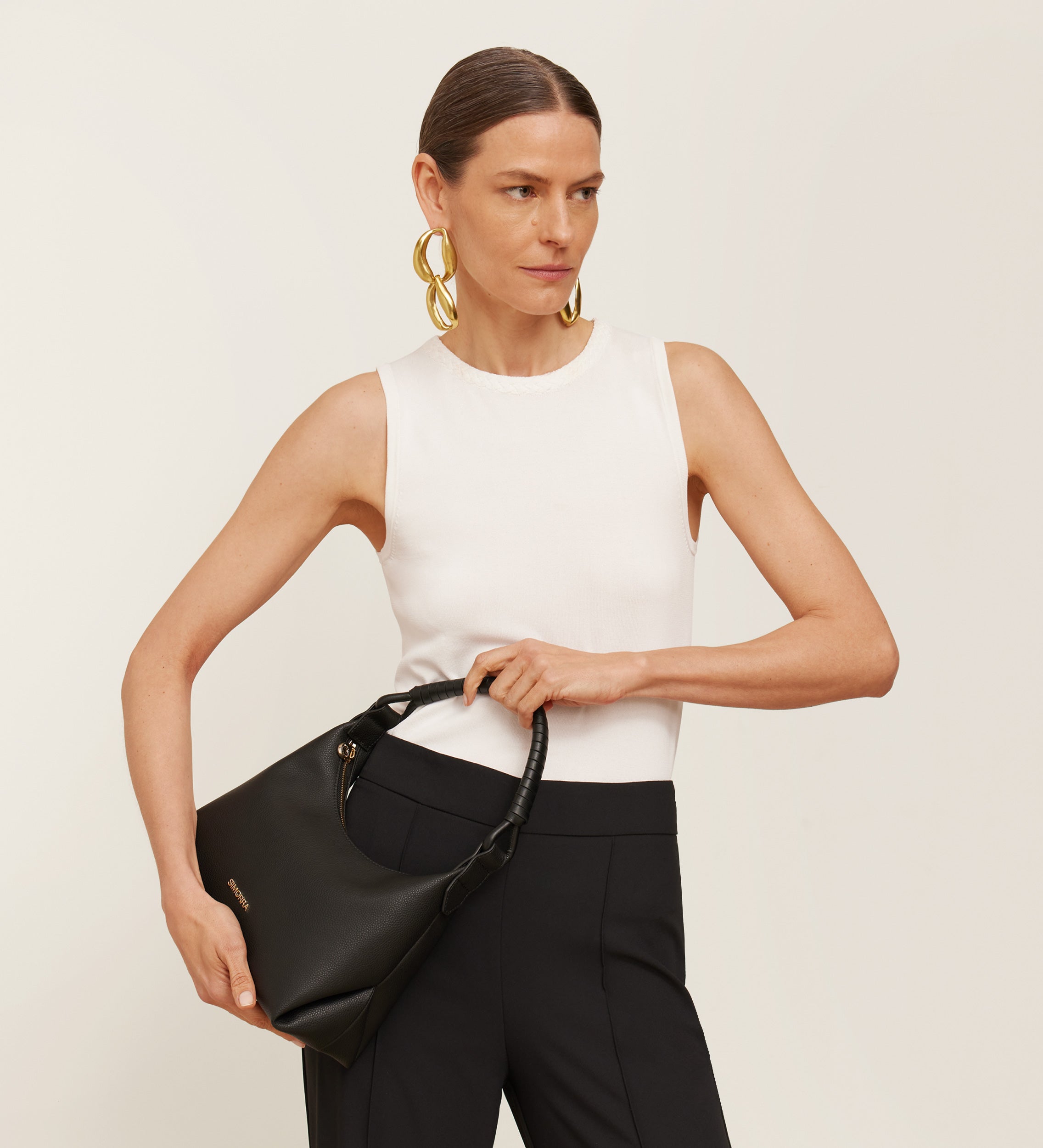 Flared crepe pants