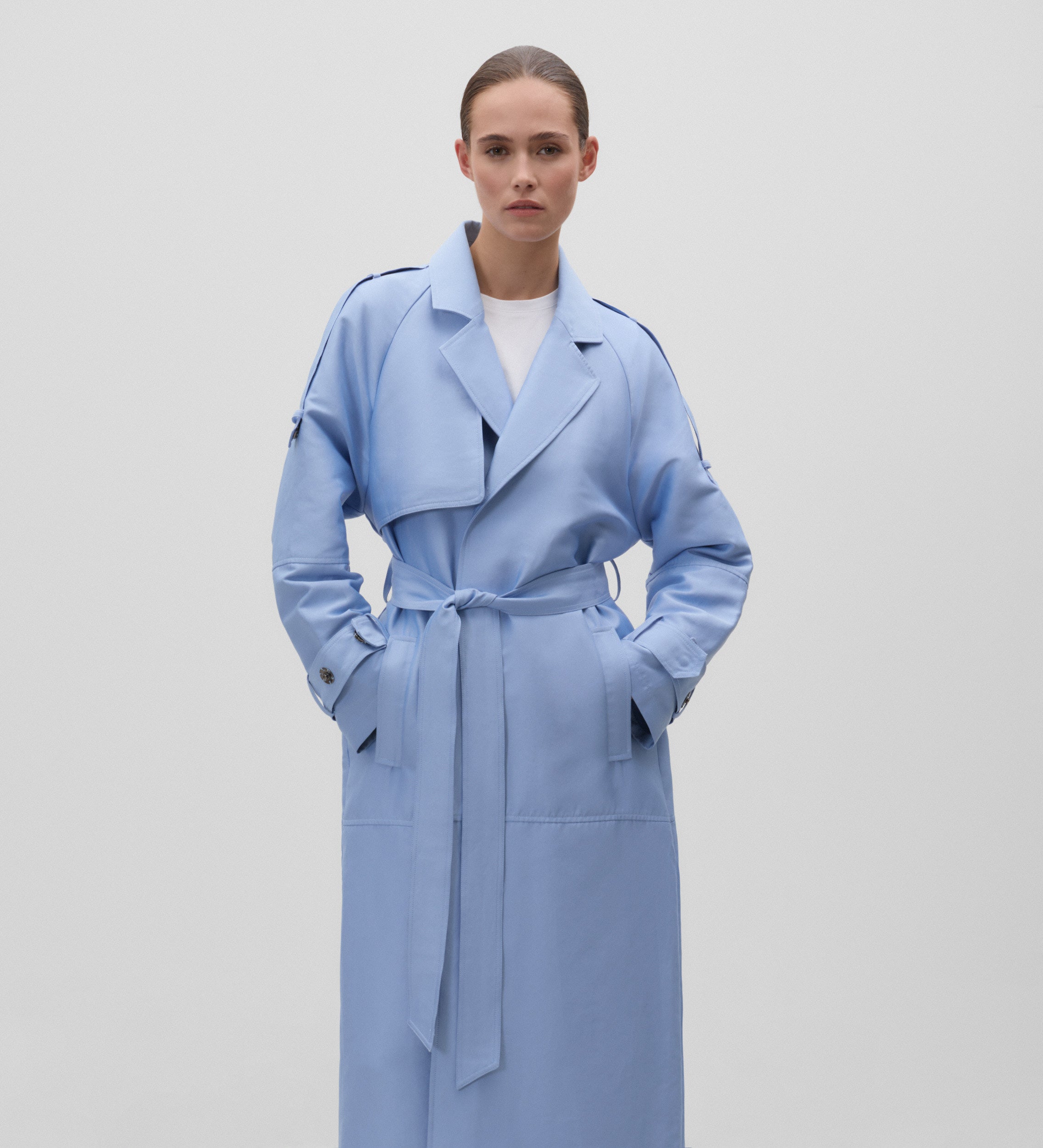 Trench-coat avec ceinture à nouer