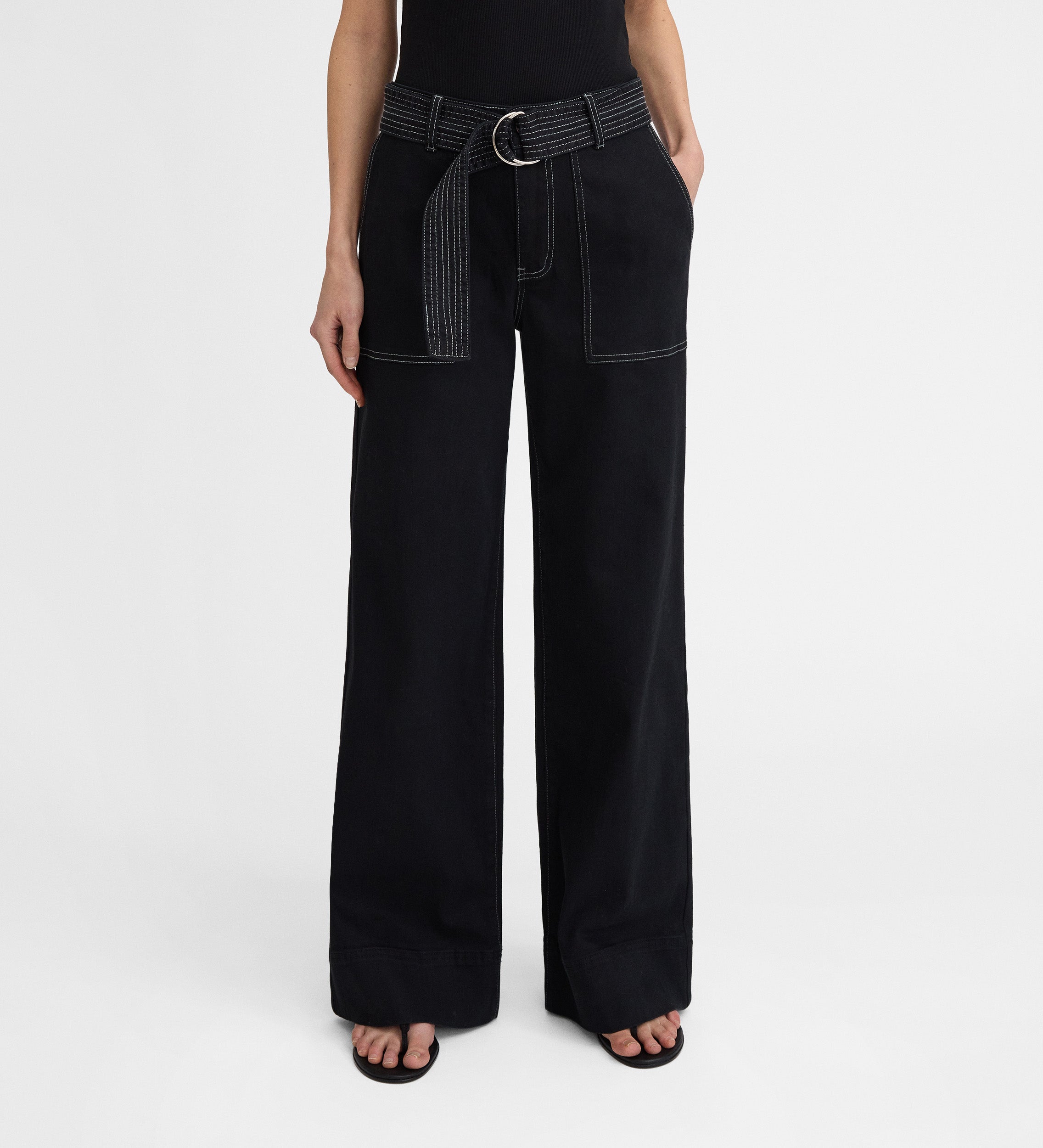 Pantalon en jean avec surpiqûres