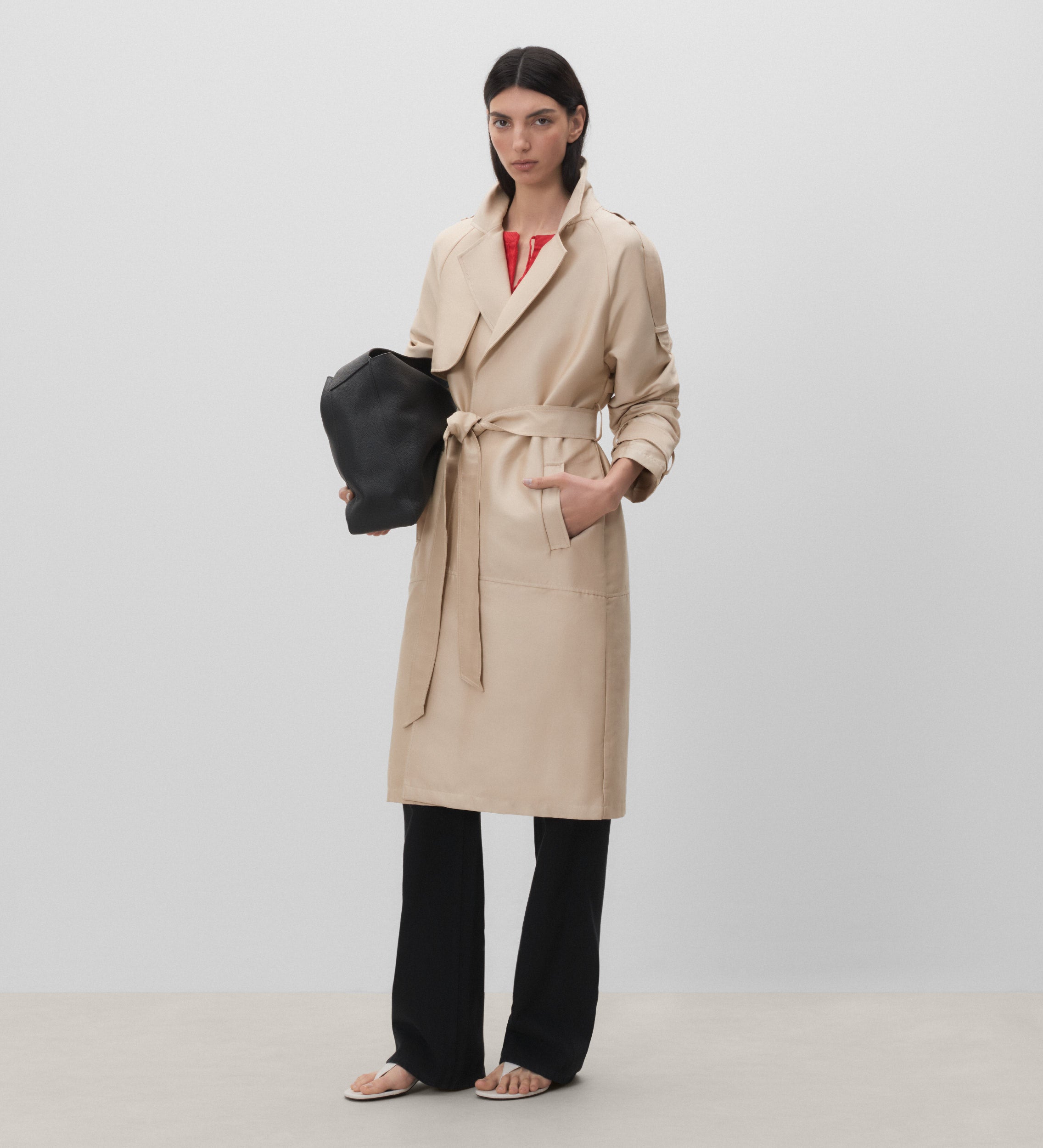 Trench-coat avec ceinture à nouer