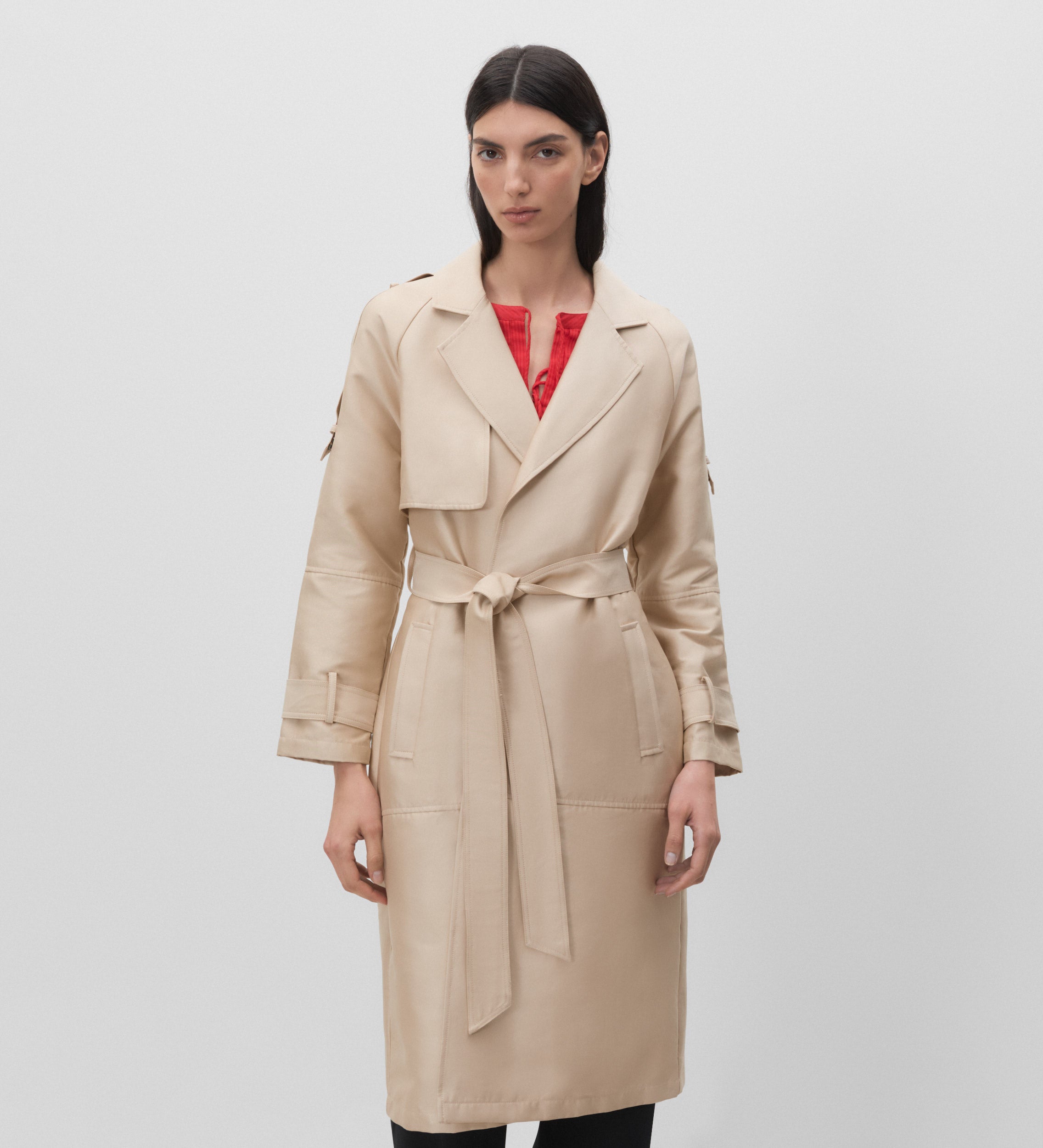 Trench-coat avec ceinture à nouer