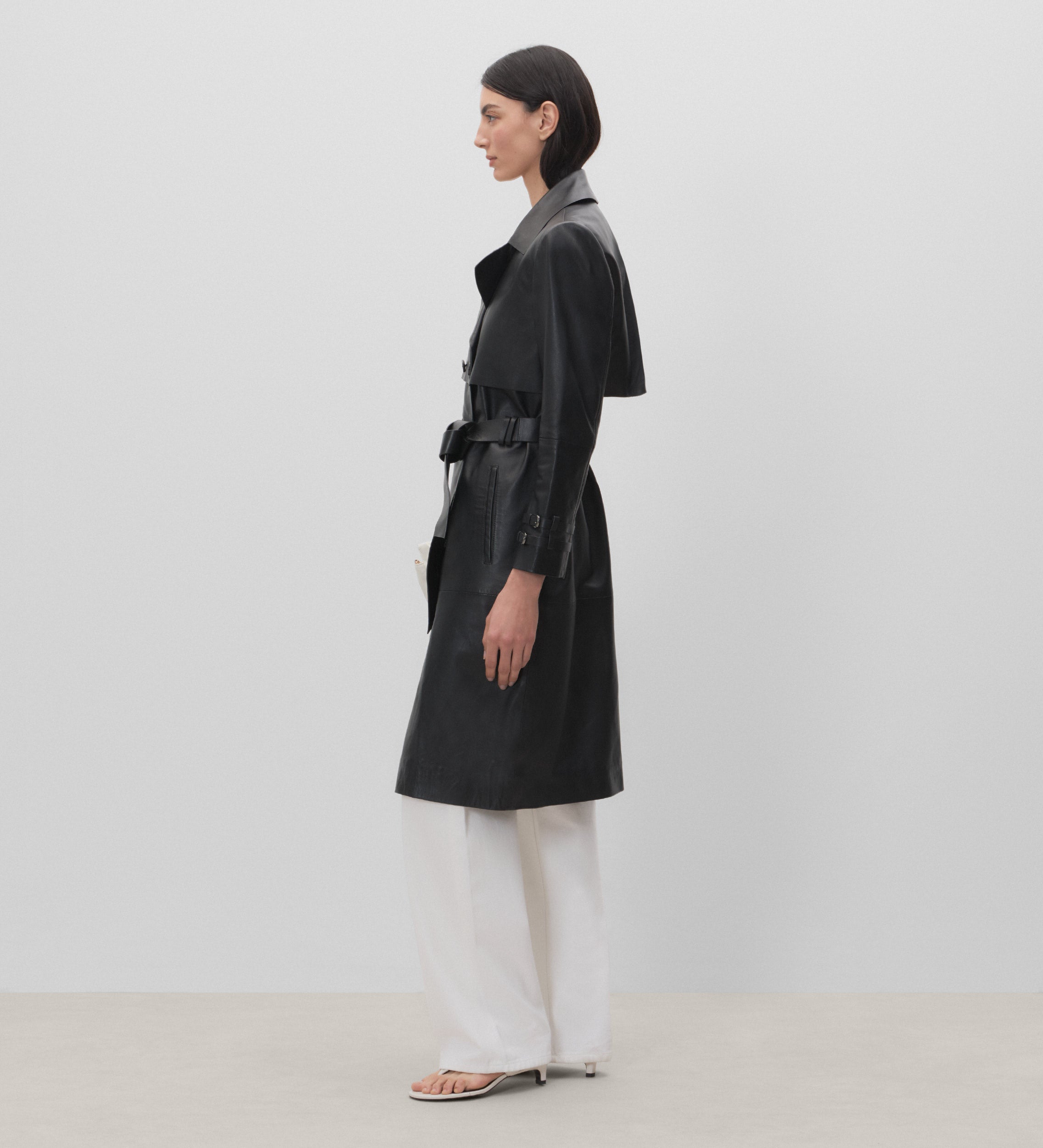 Trench en nappa avec boucles