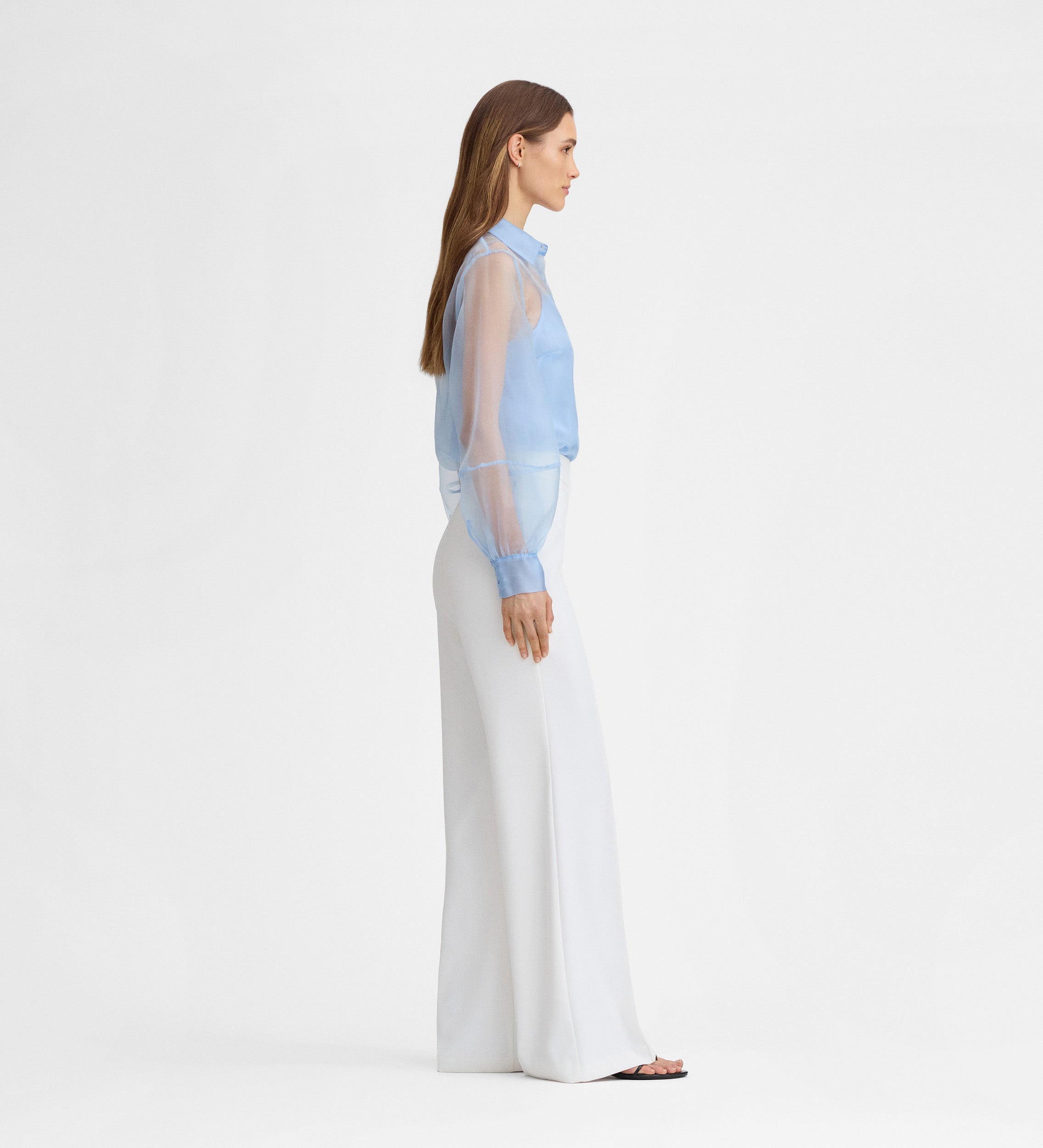 Blusa organza manga larga