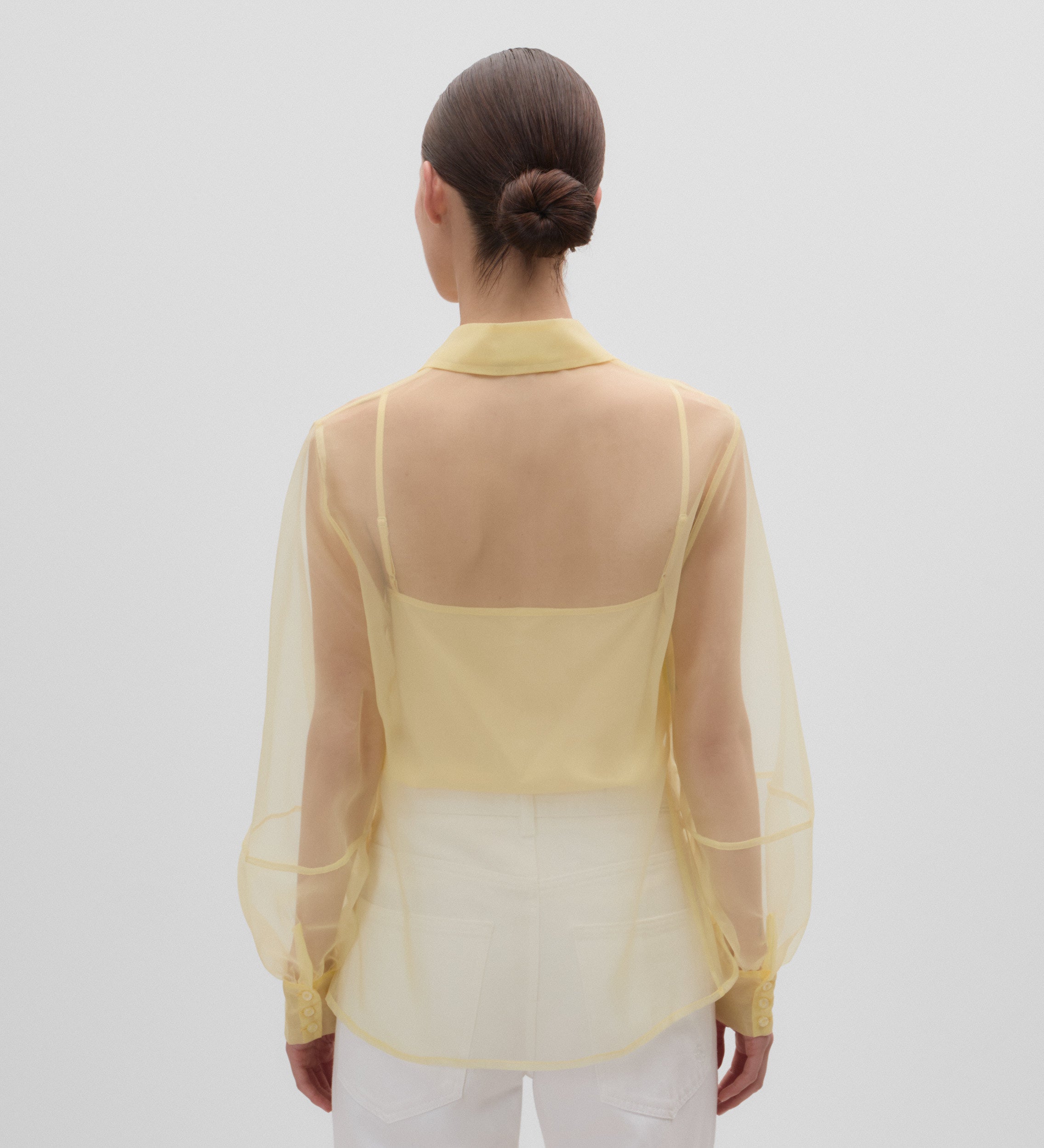 Long-sleeved organza blouse