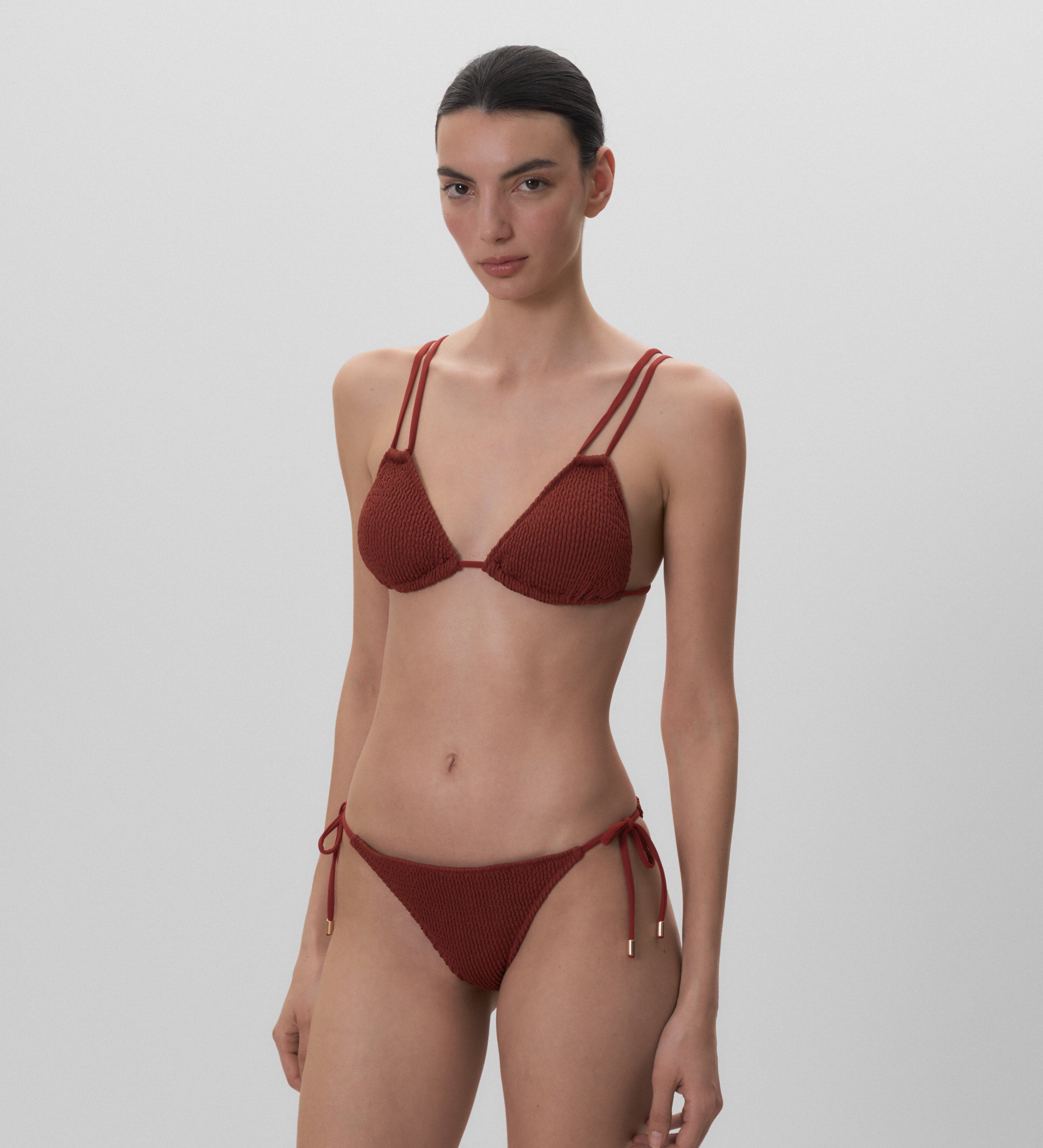 Haut de bikini texturé