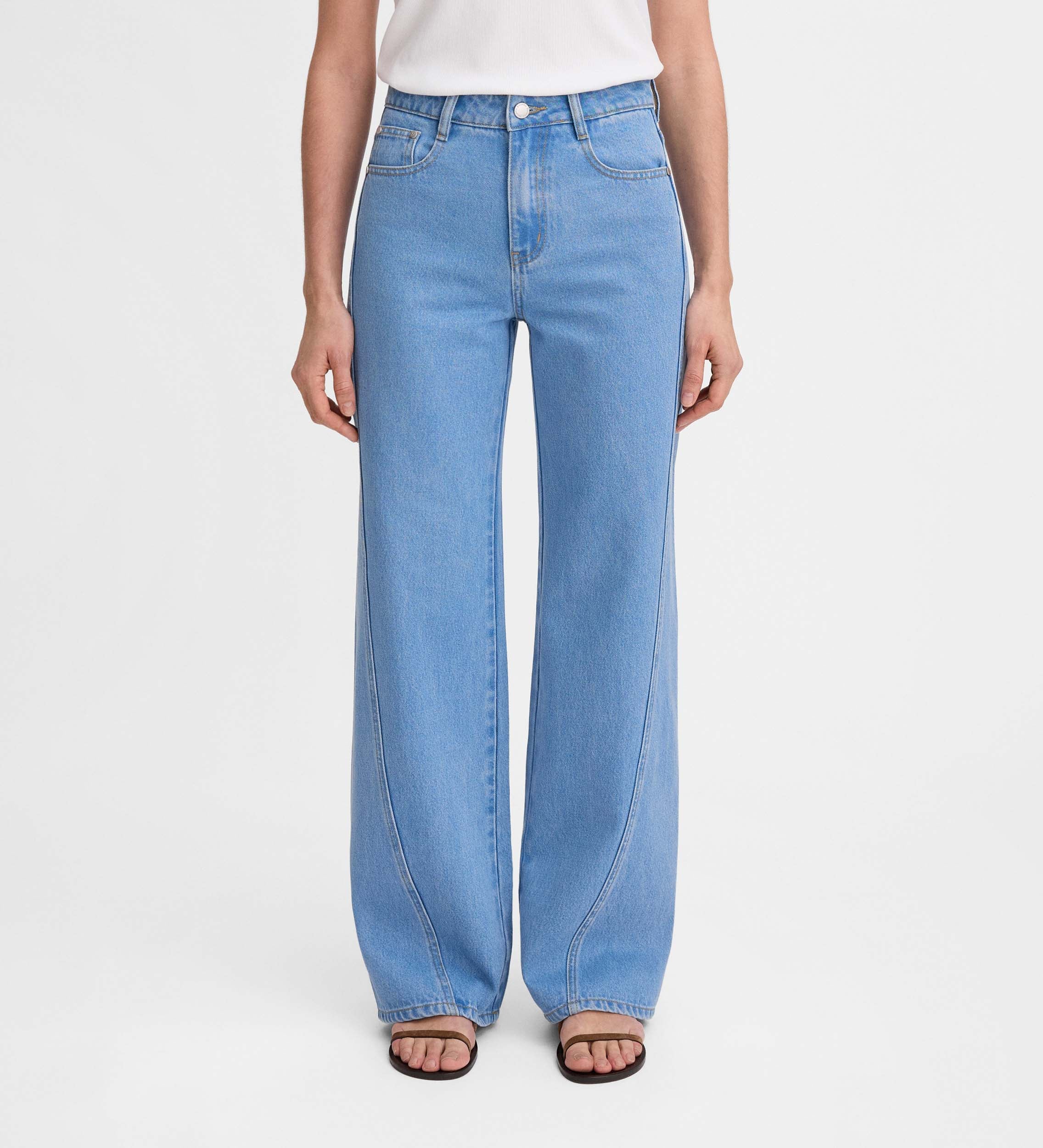 Wide jean pants