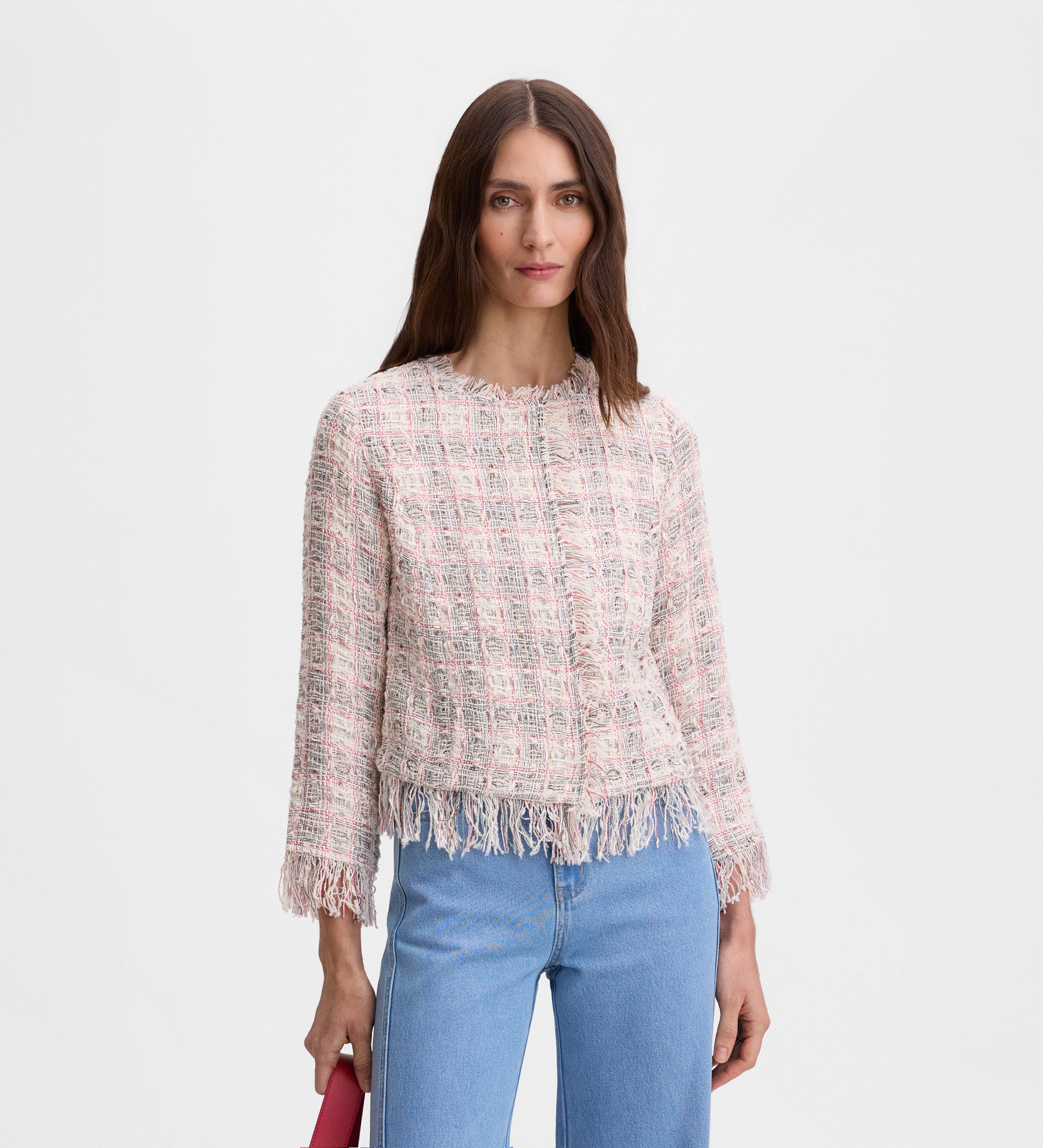 Fringed tweed jacket
