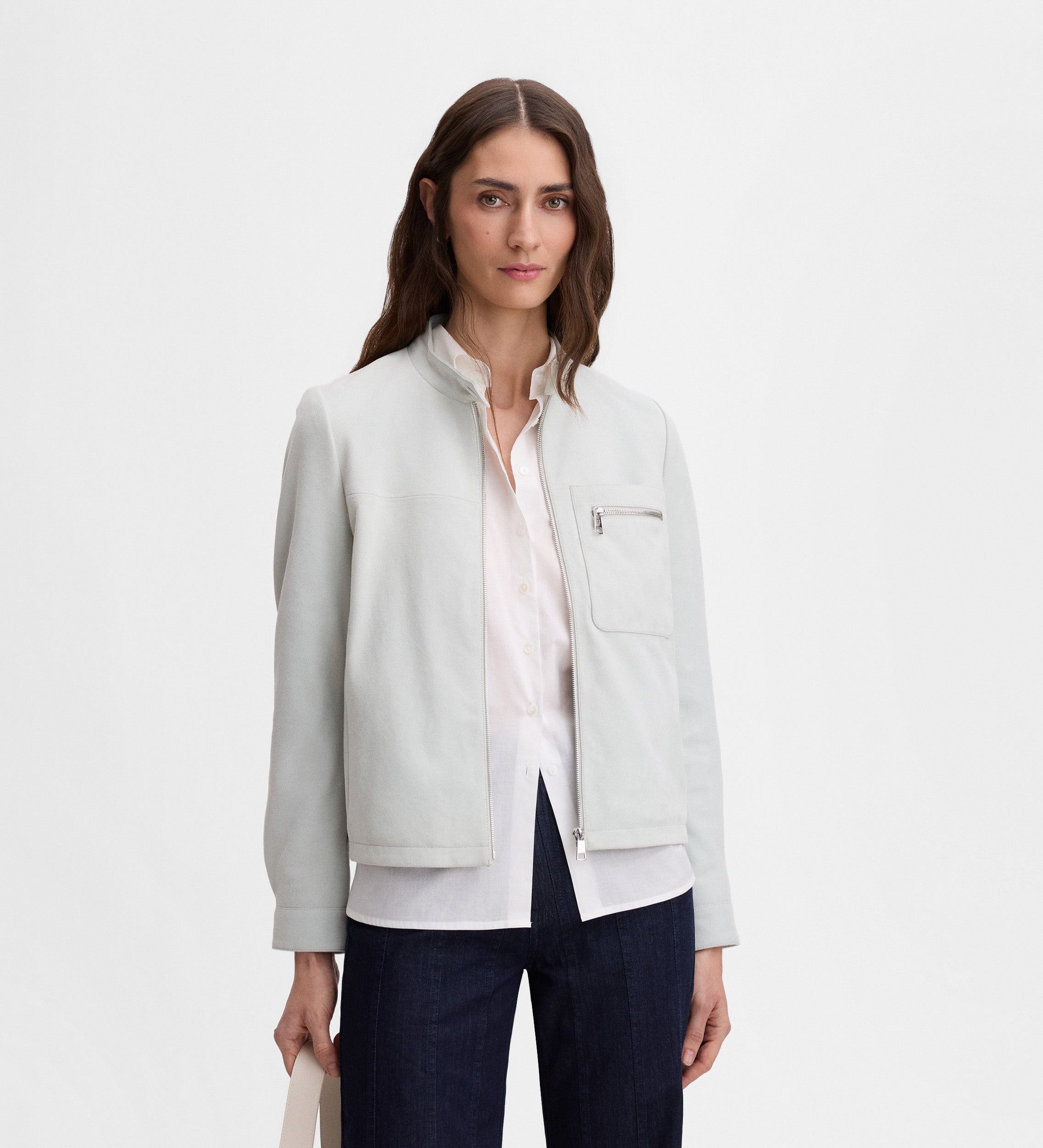 Short suede jacket