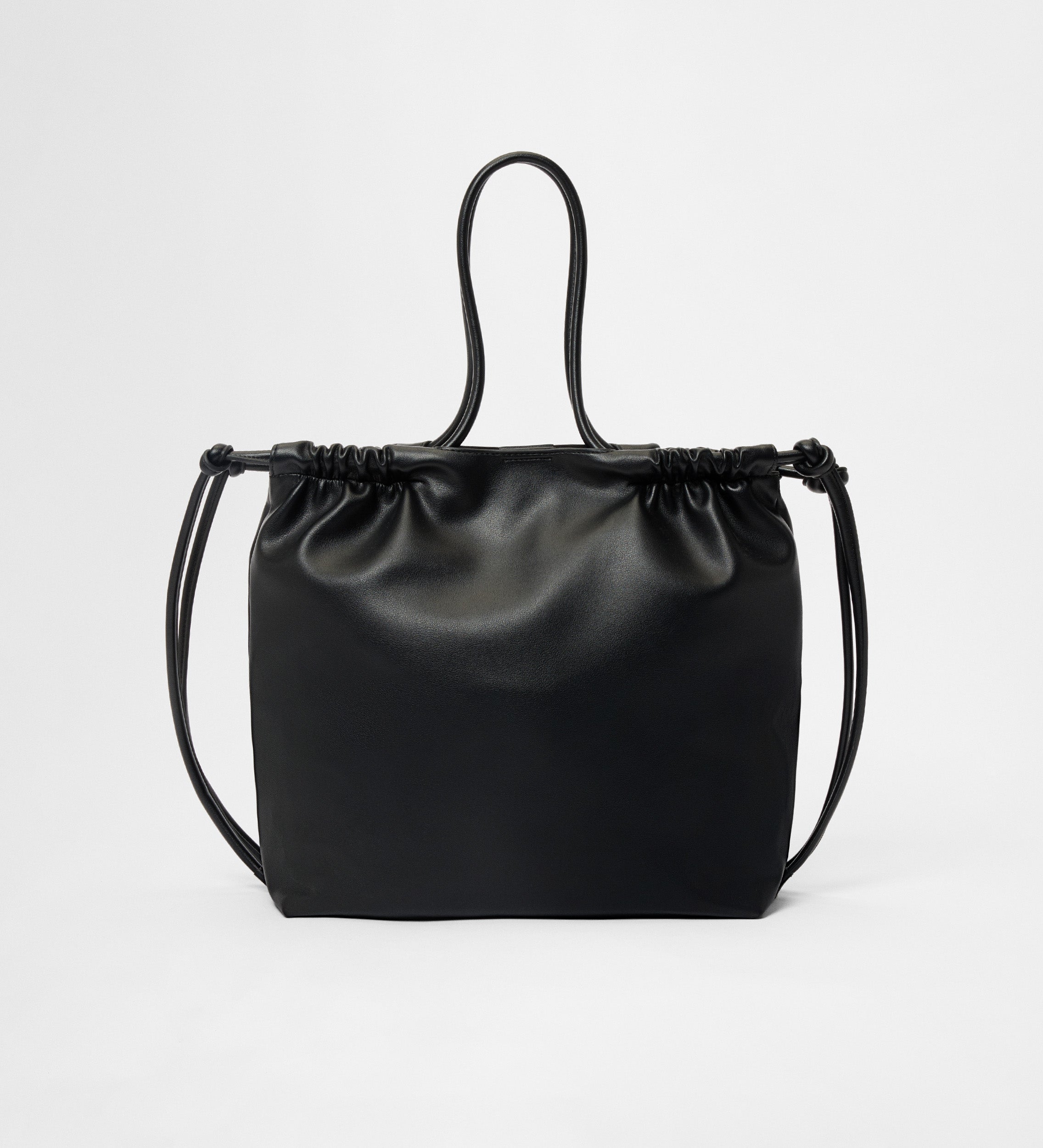 Leather drawstring bag