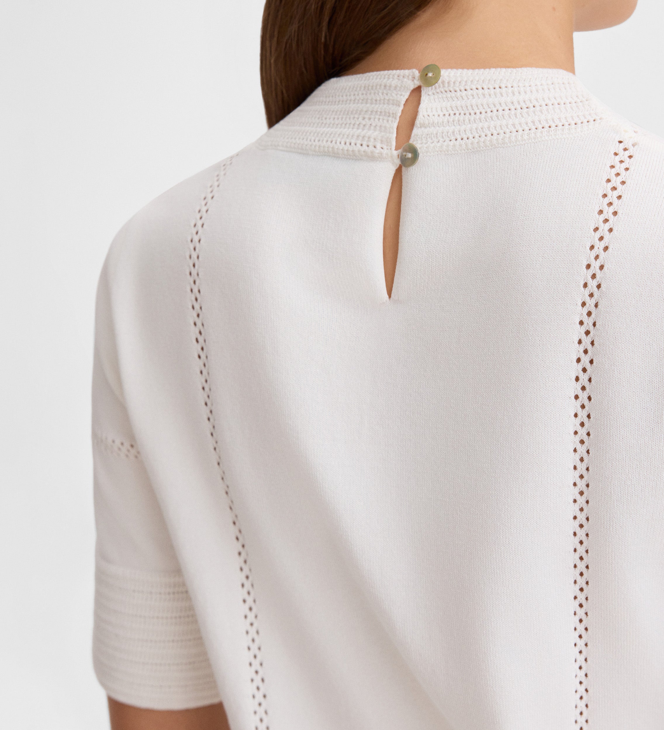 Perkins-neck knit top