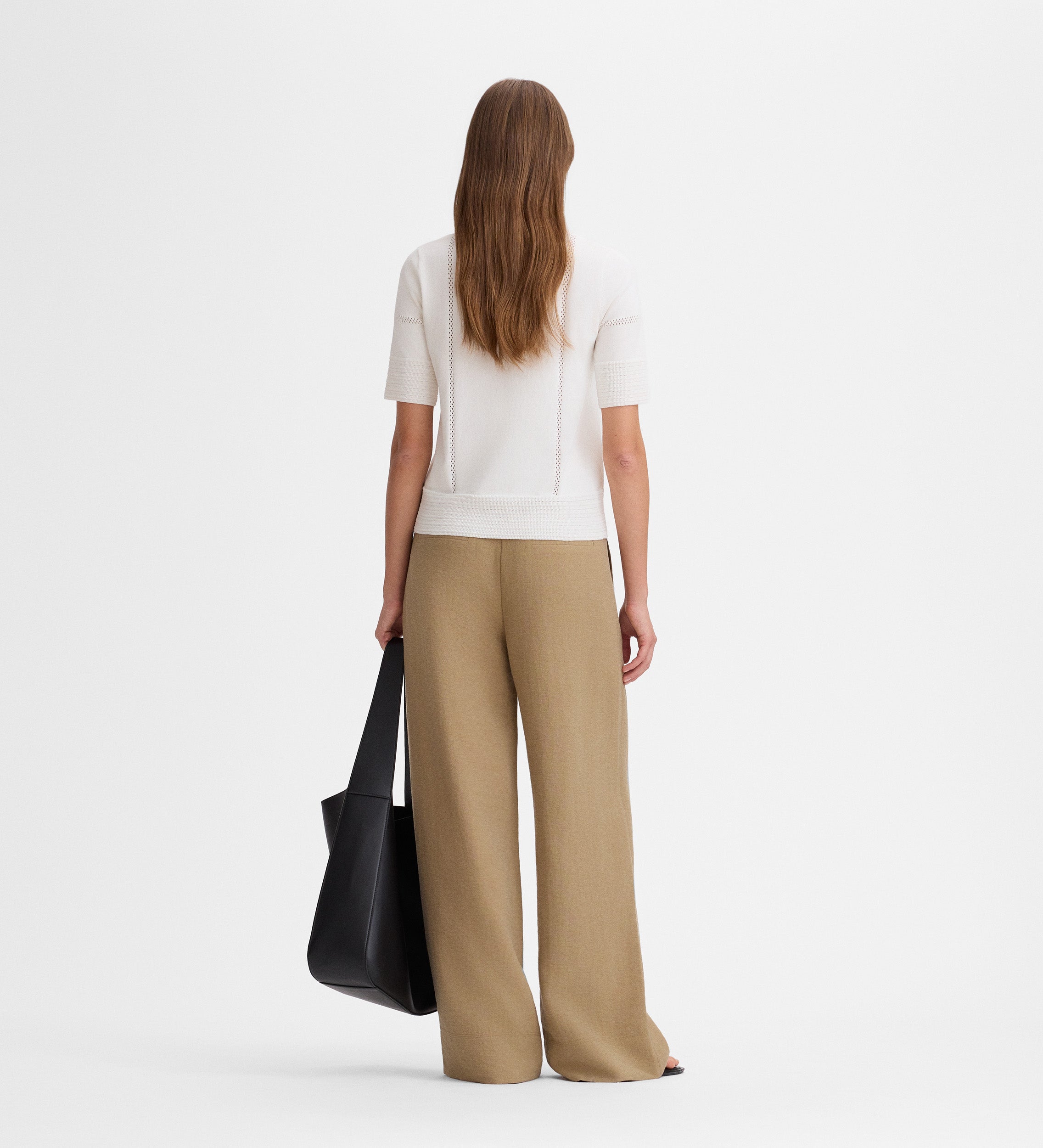 Perkins-neck knit top