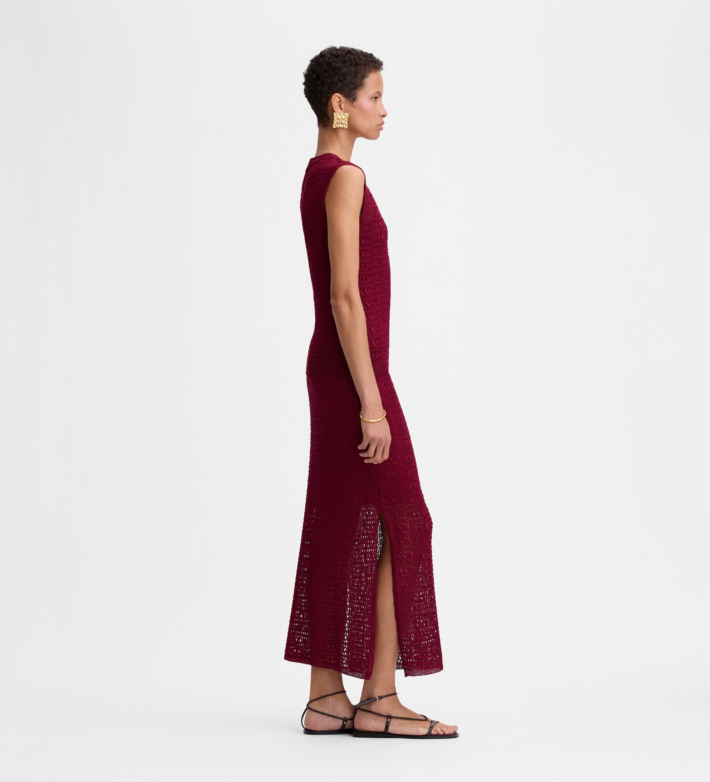 Openwork knit skirt