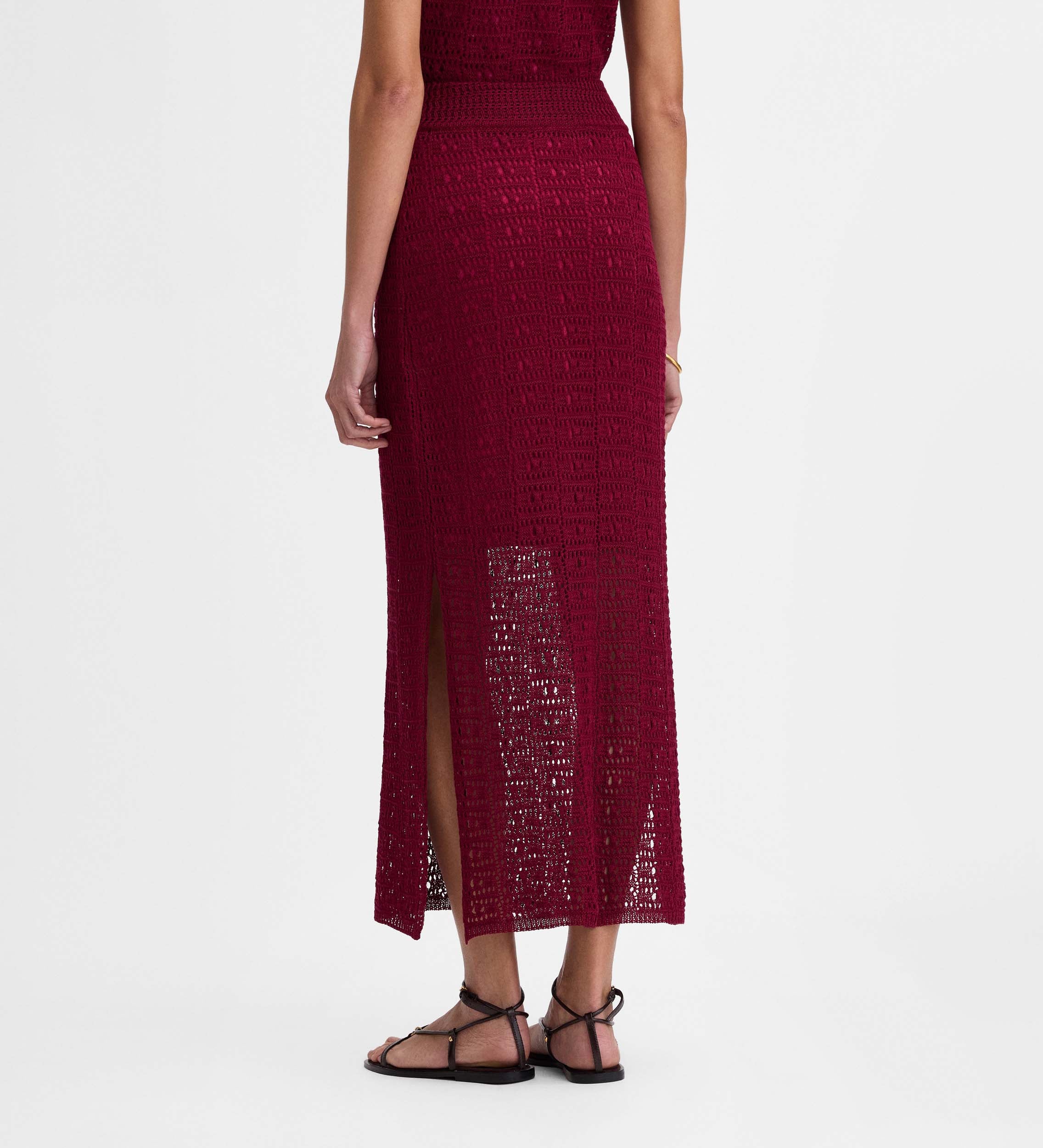 Openwork knit skirt