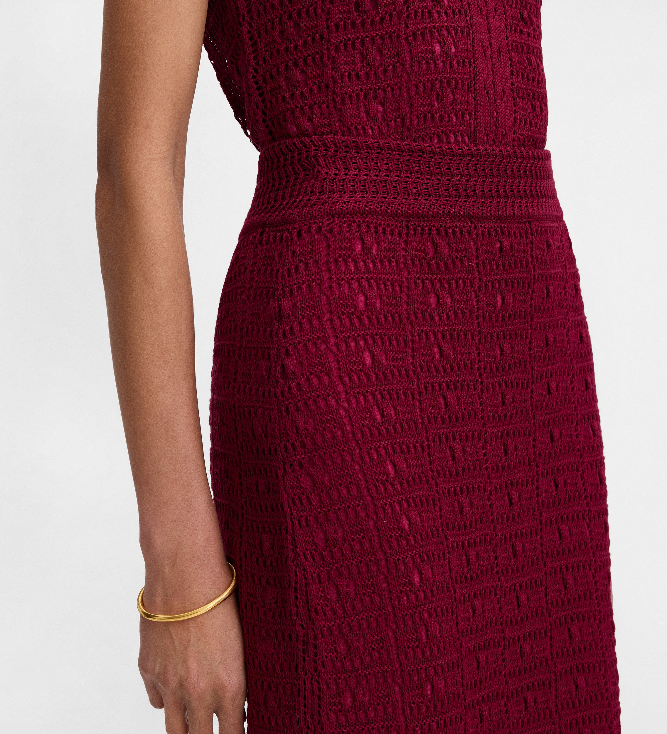 Openwork knit skirt
