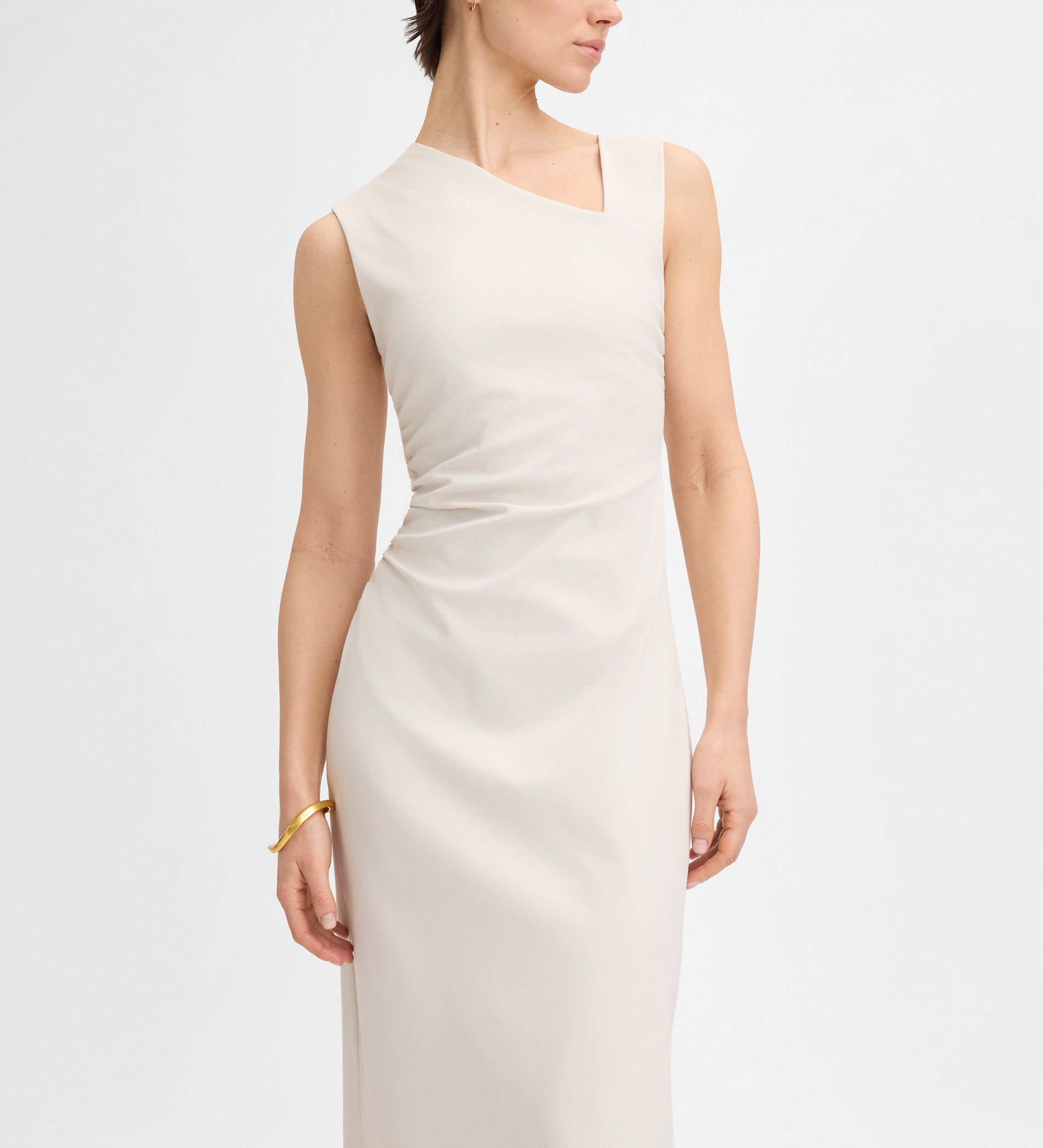 Robe midi froncée