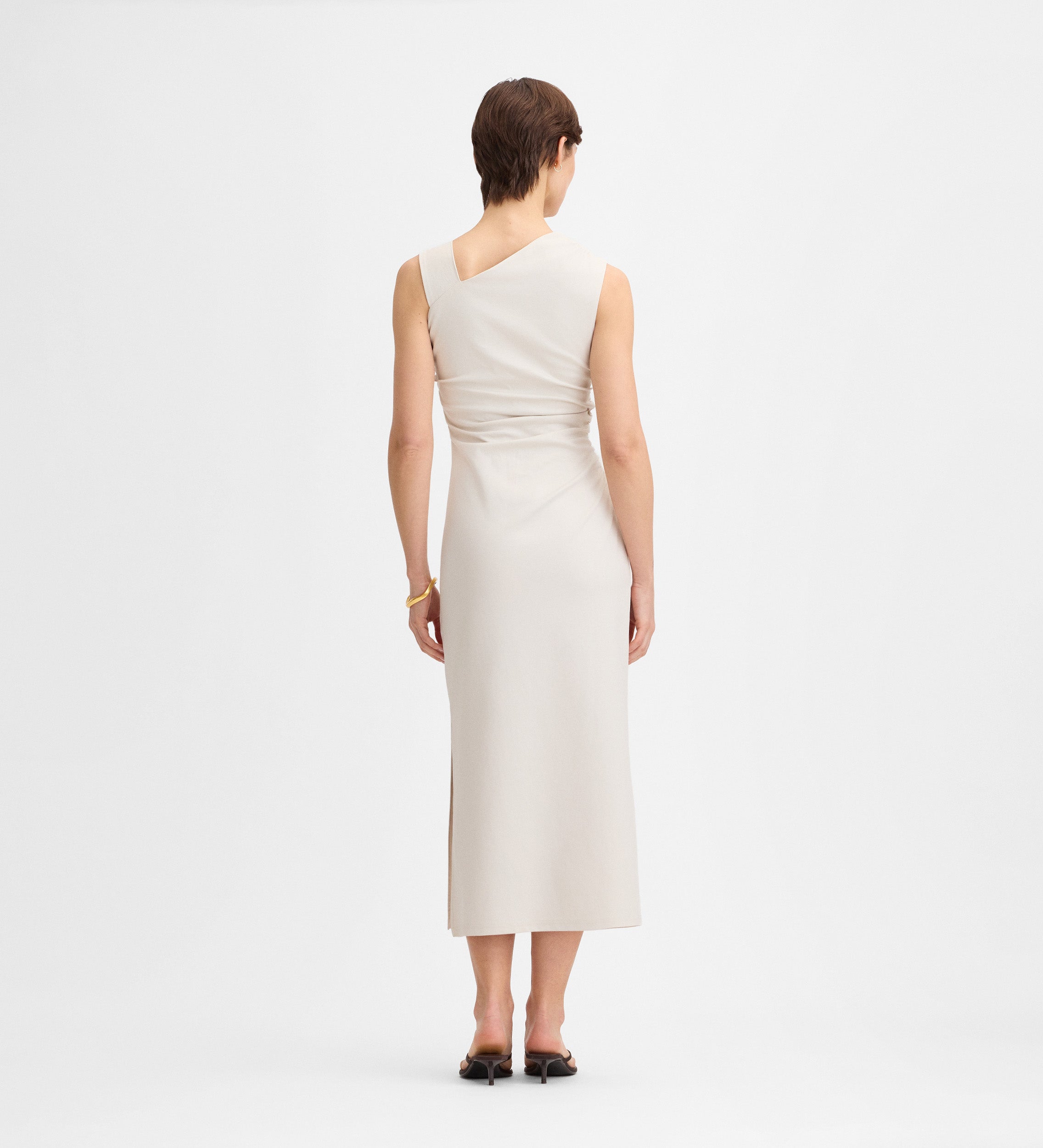Robe midi froncée