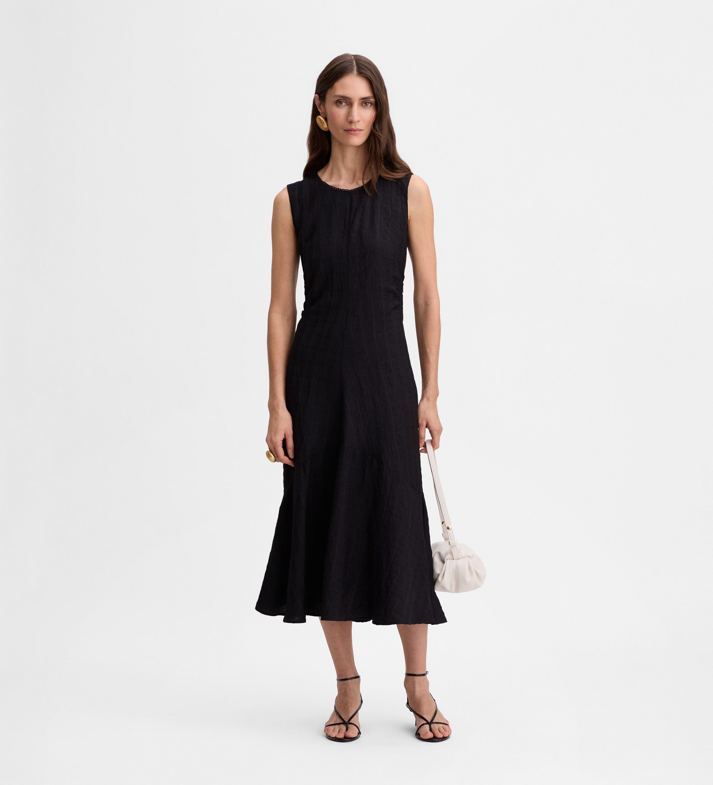 Vestido midi fruncidos