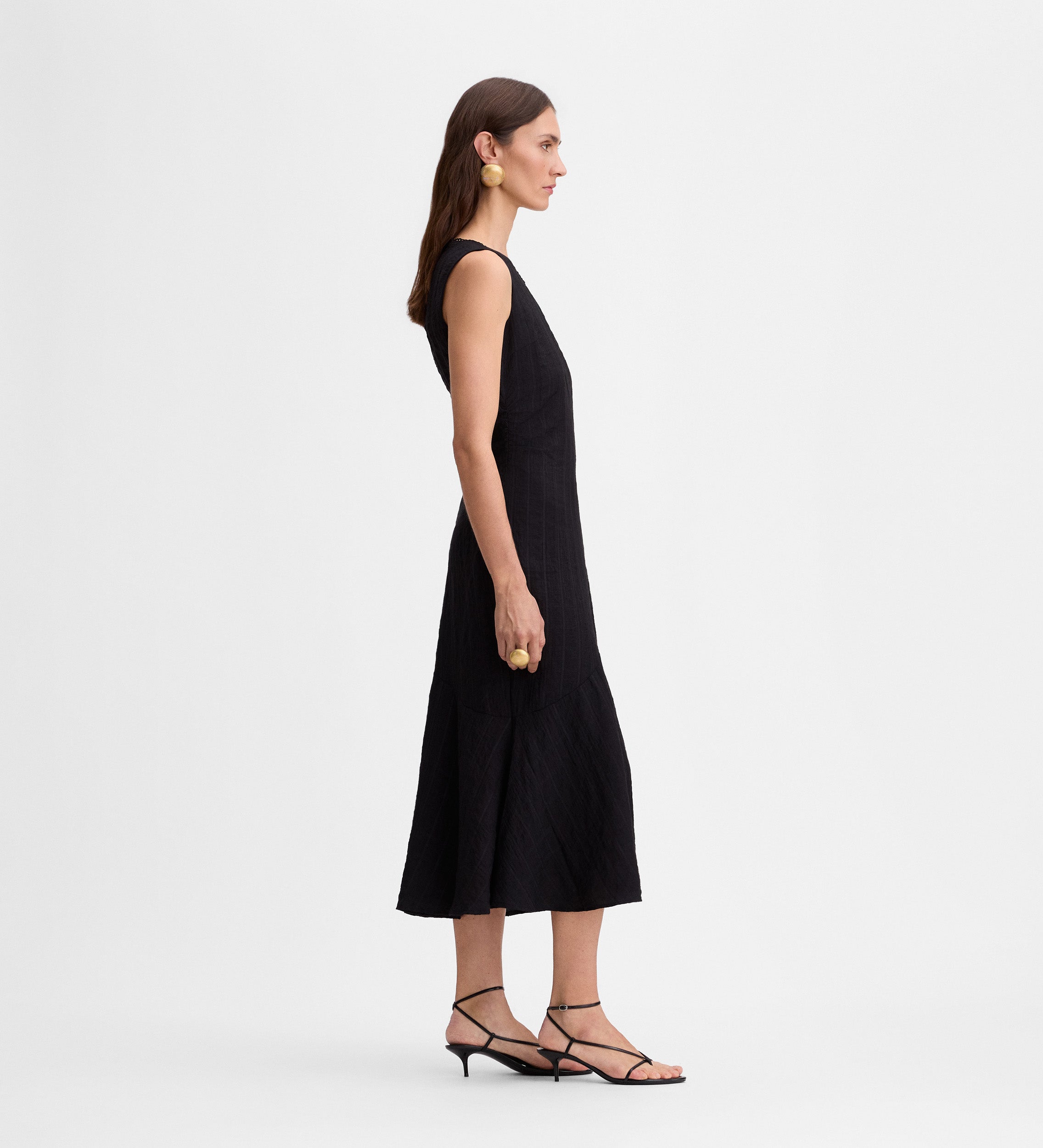 Vestido midi fruncidos