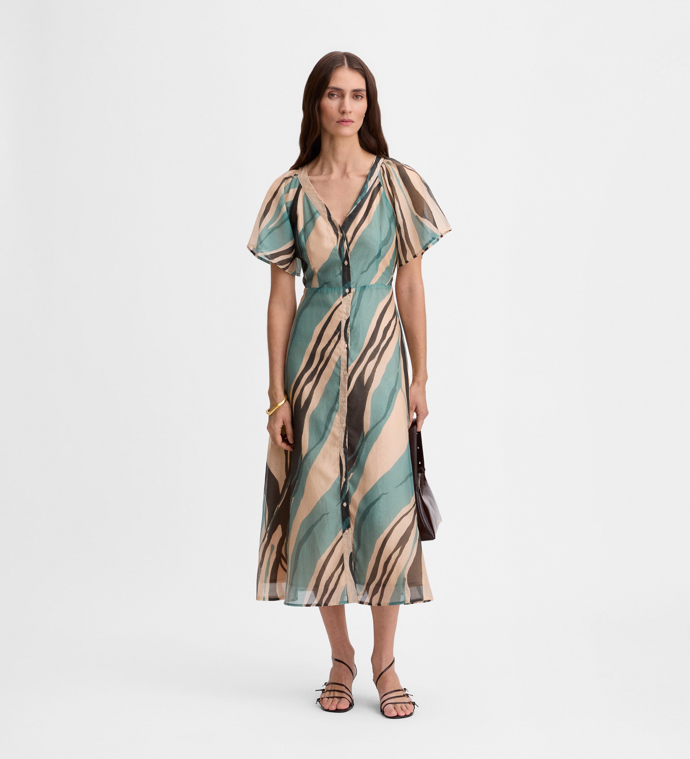 Vestido estampado corte evasé