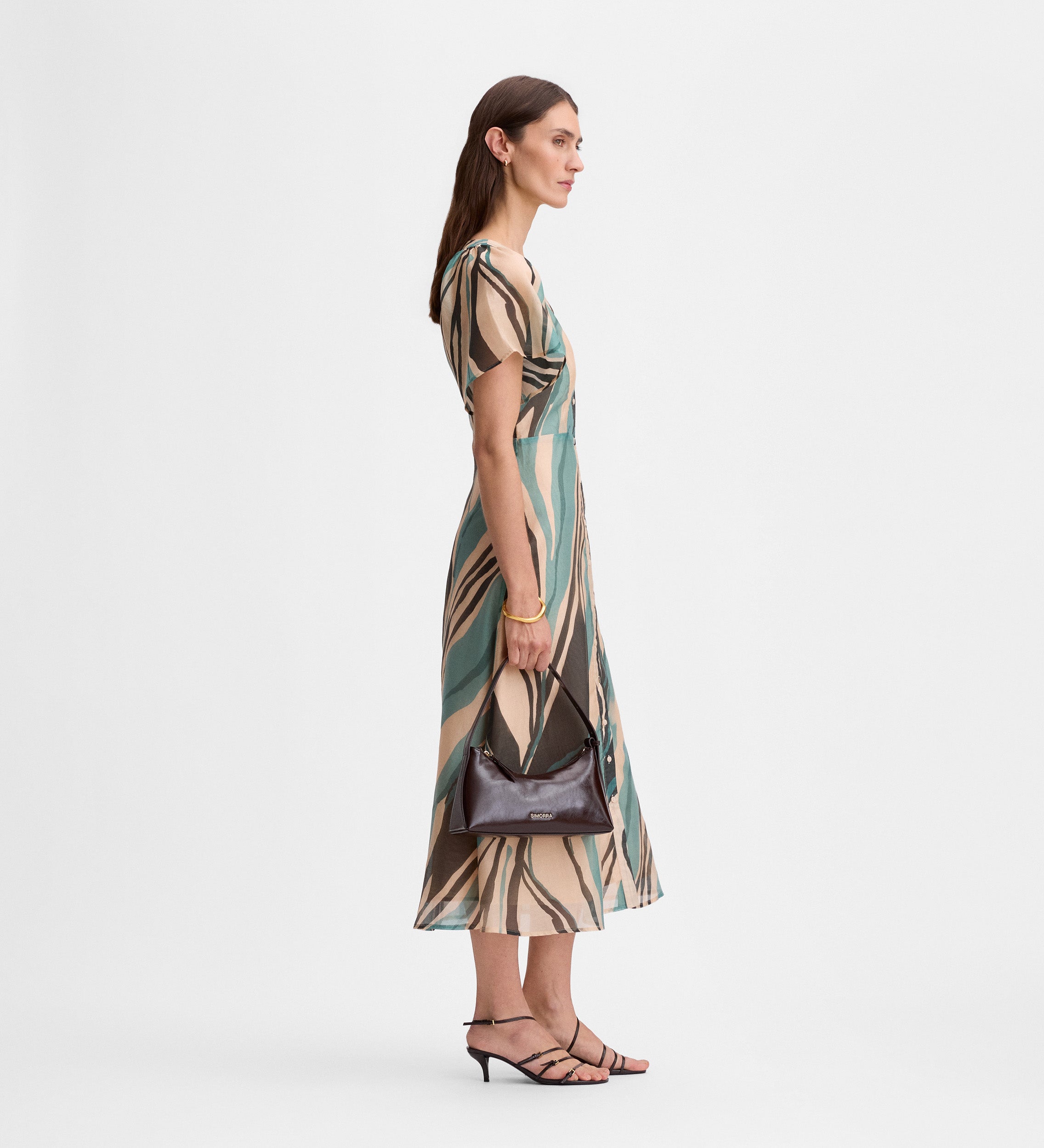 Vestido estampado corte evasé