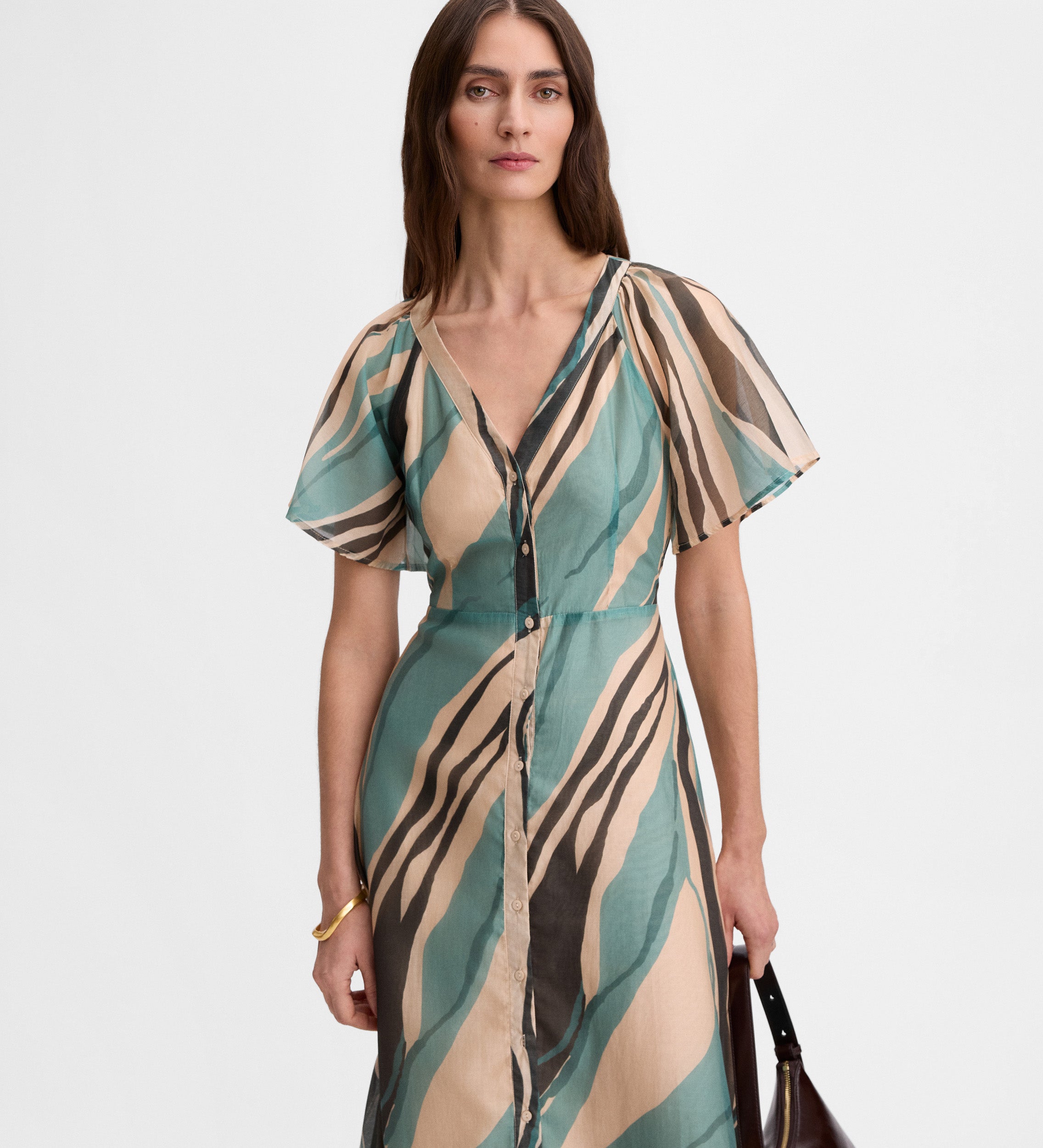 Vestido estampado corte evasé