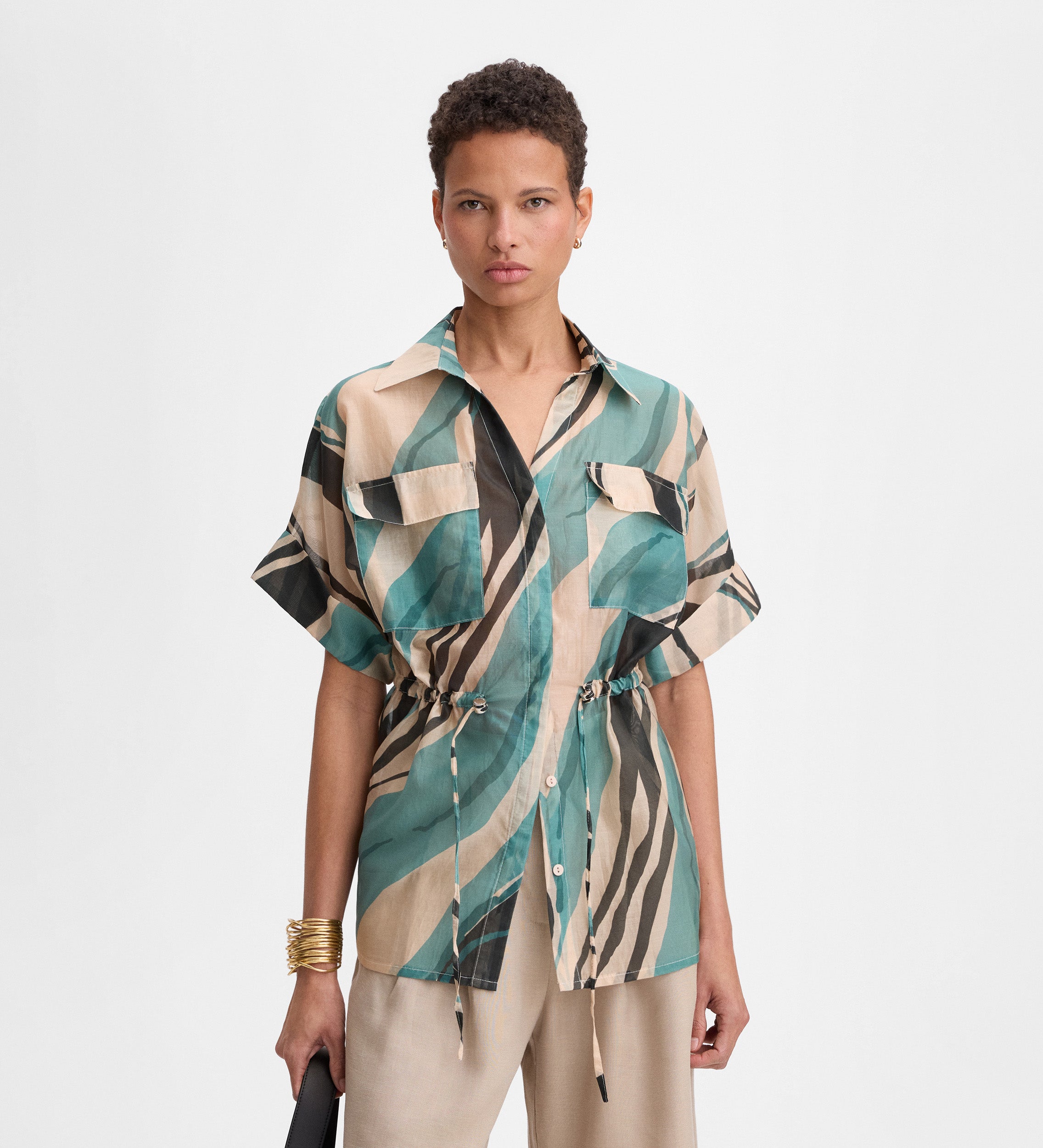 Blouse imprimé semi-transparent