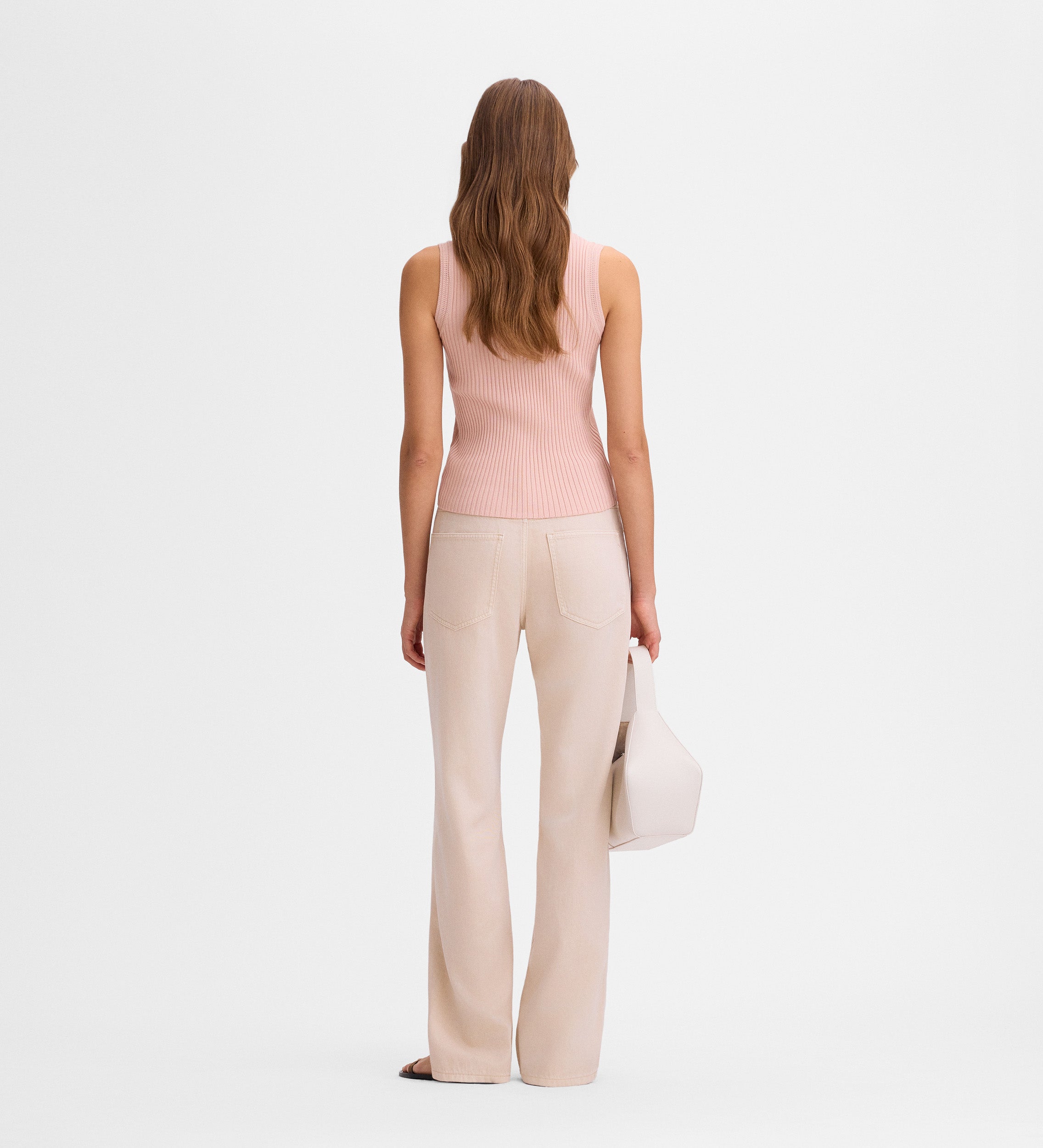 Two-material suede top