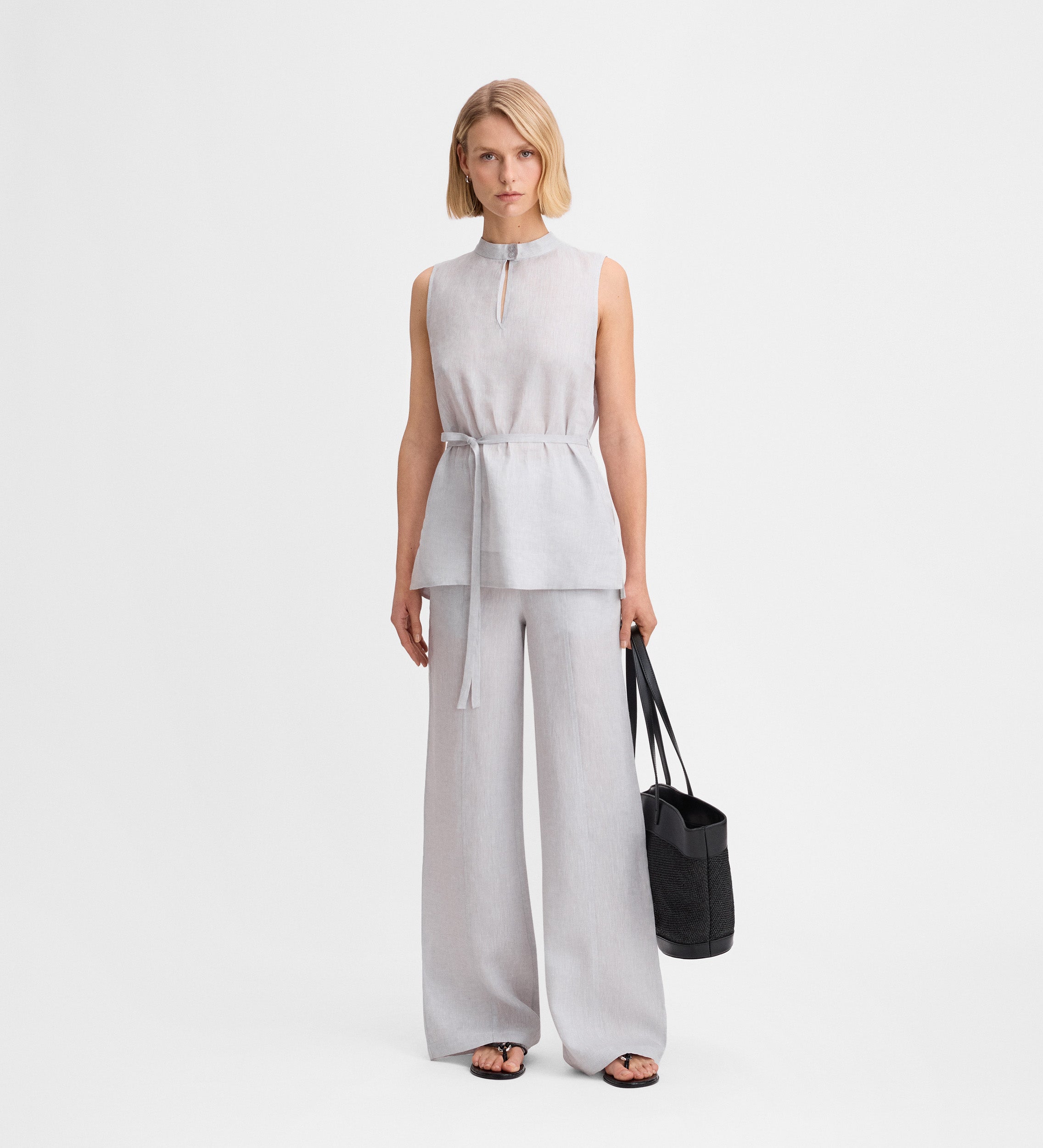 Linen belt top