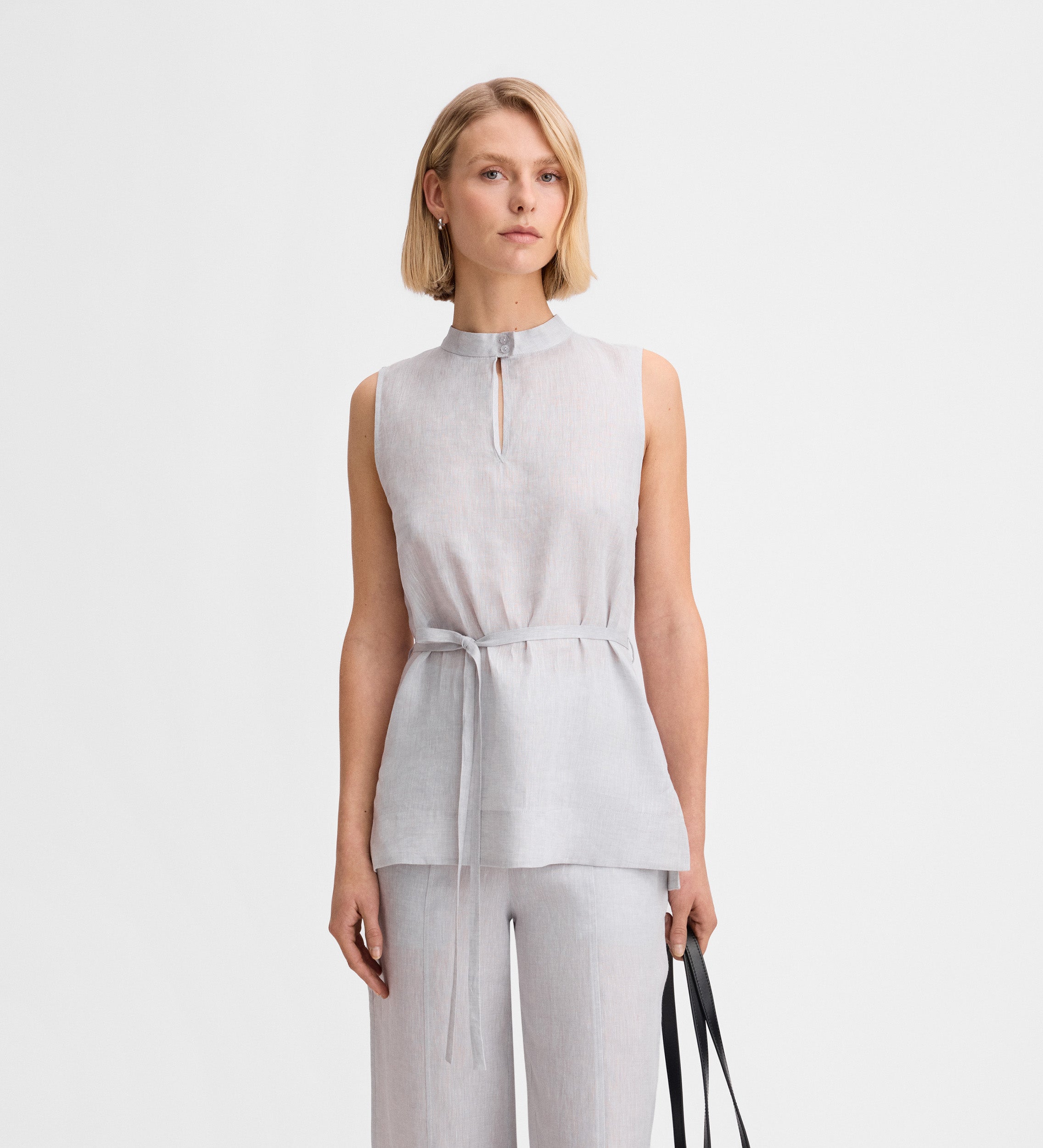 Linen belt top