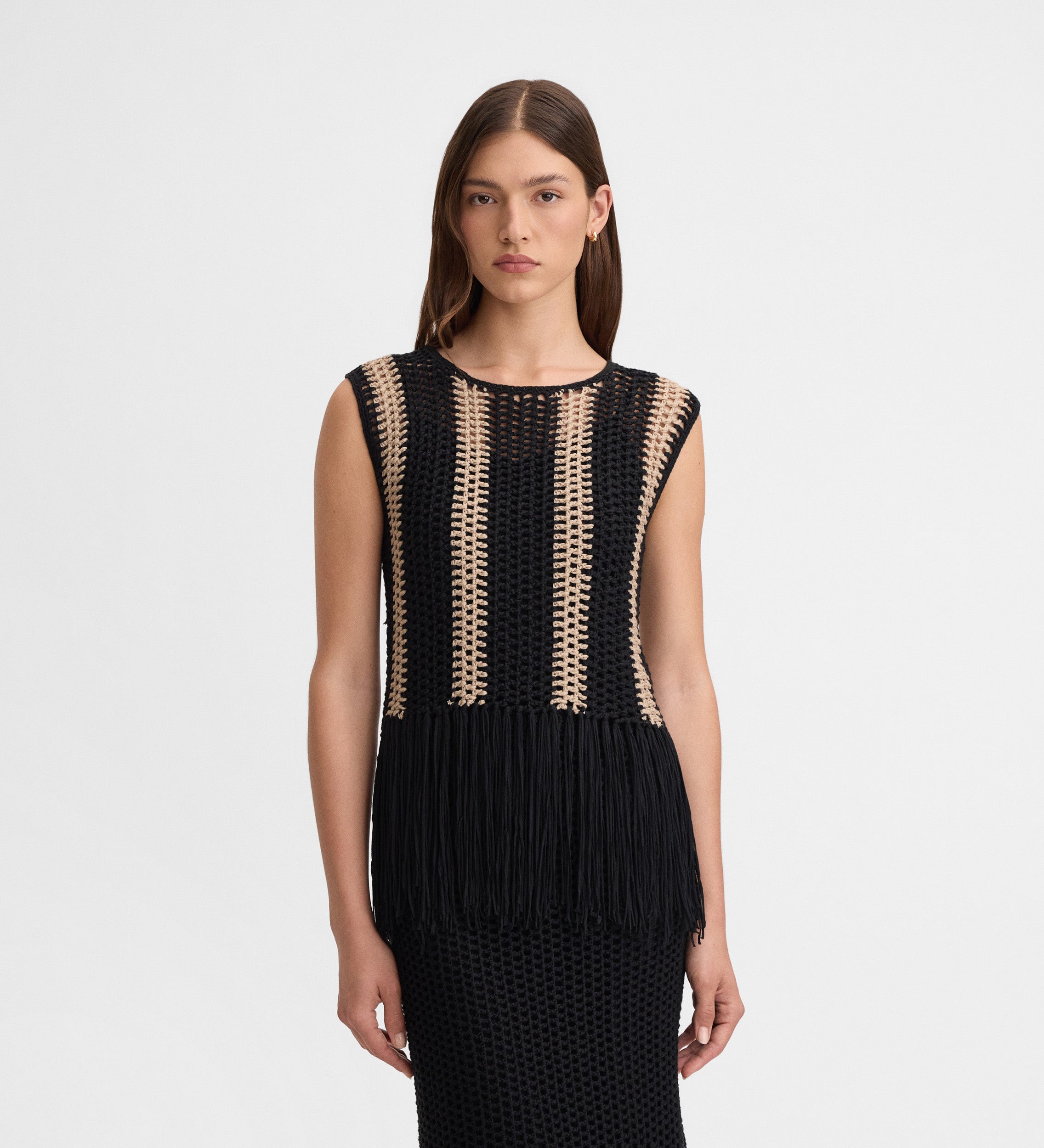 Two-tone crochet top