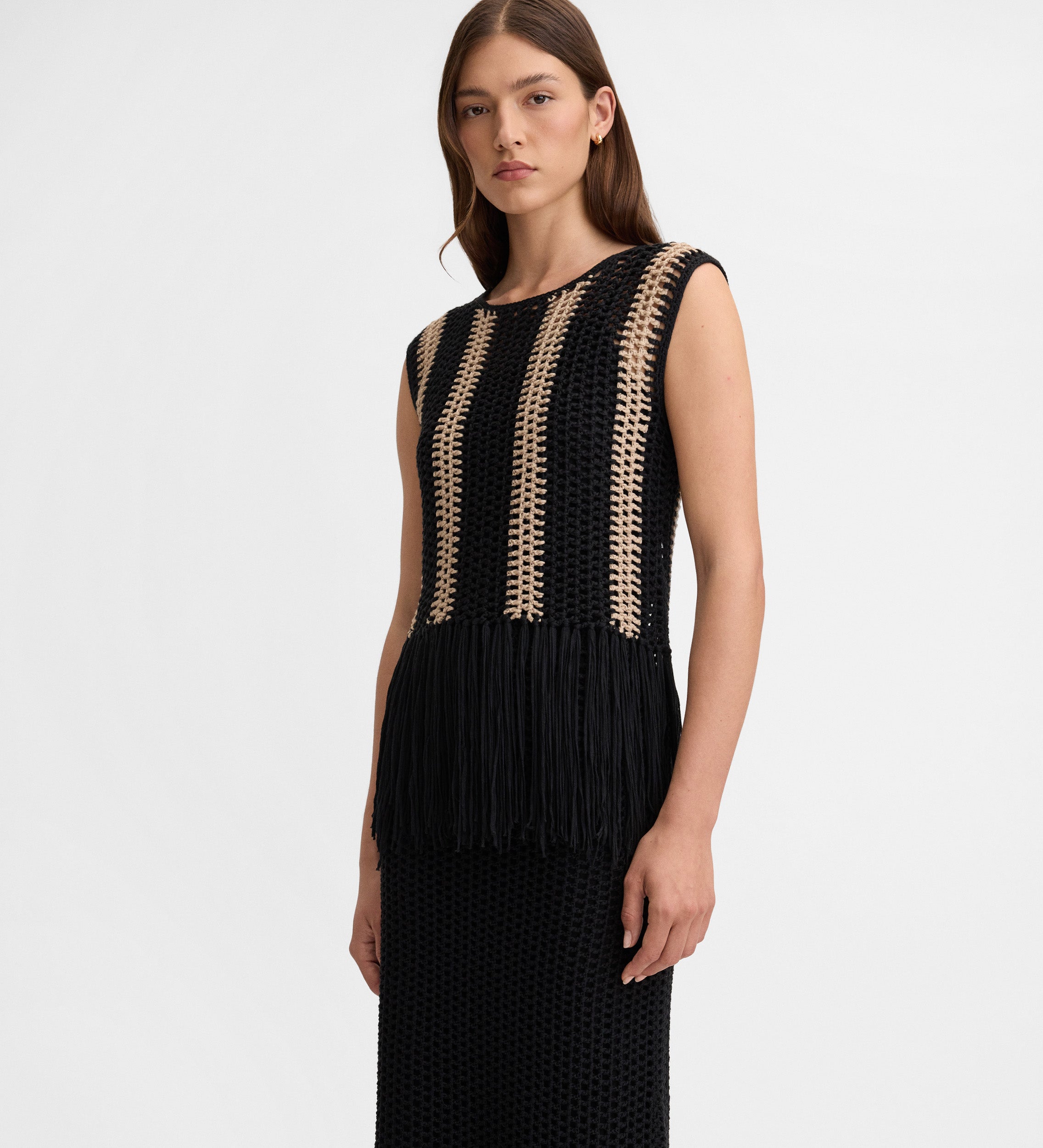 Two-tone crochet top